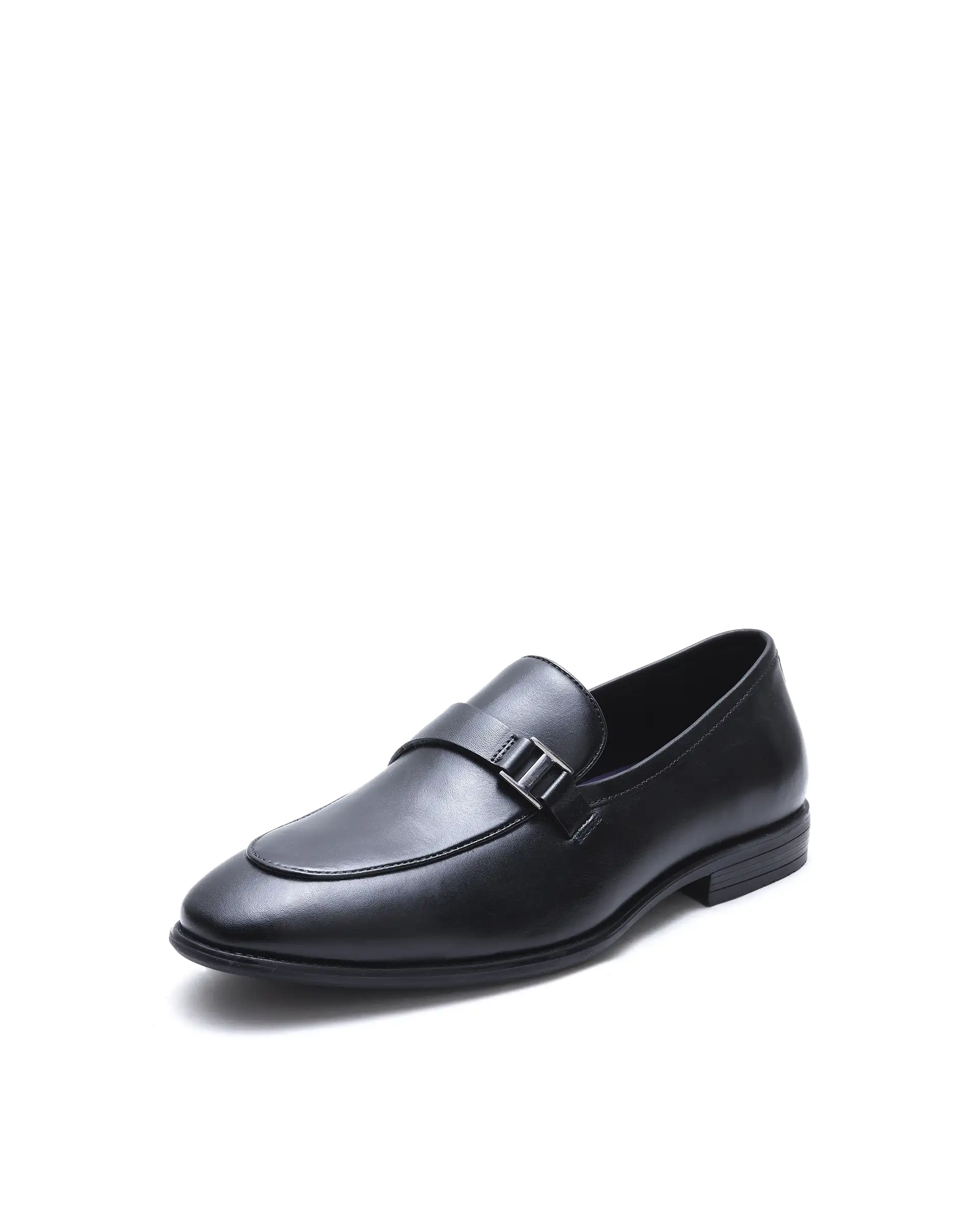 Rare Rabbit Men's Corto Black Leather Mocassin