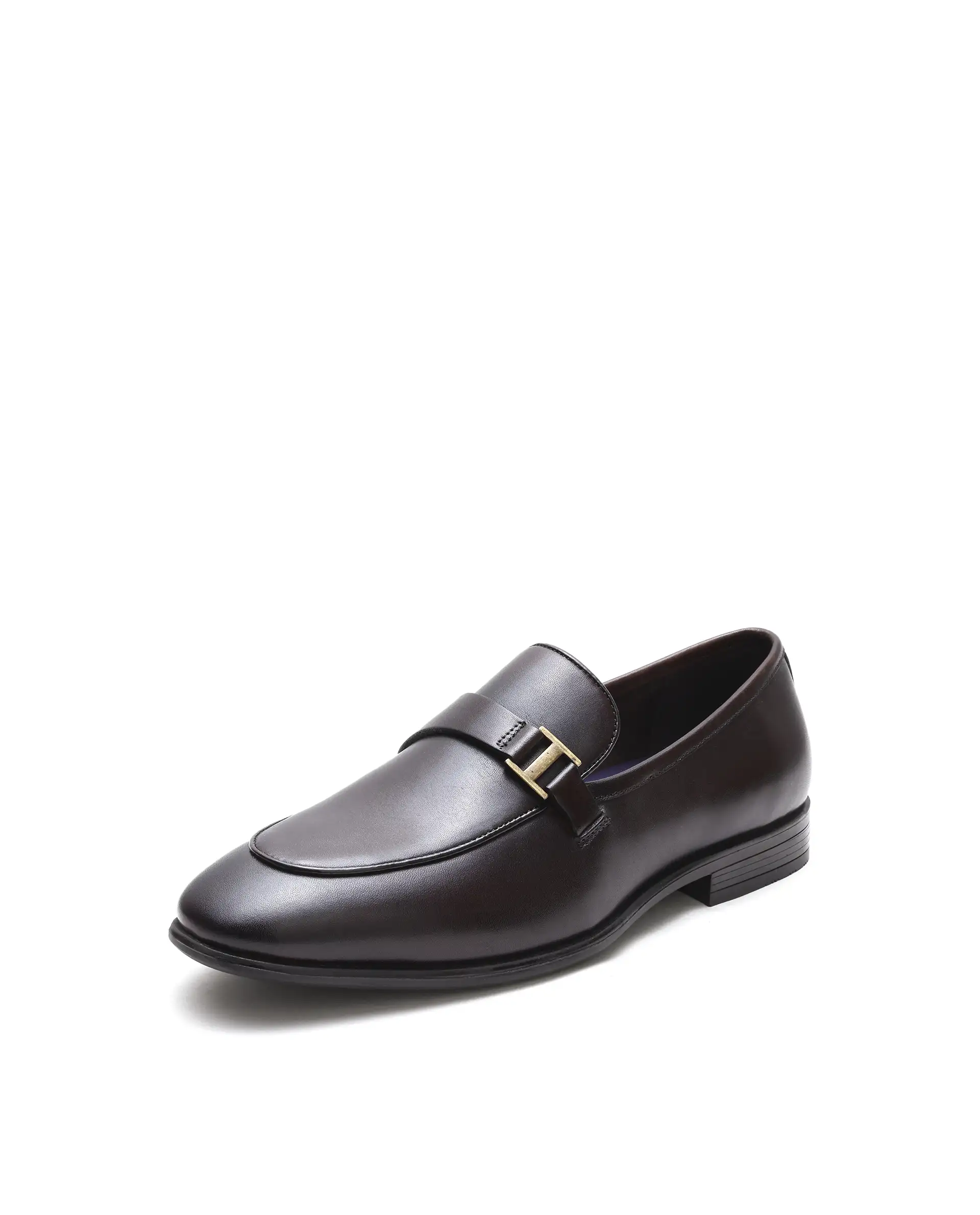 Rare Rabbit Men's Corto Brown Leather Mocassin
