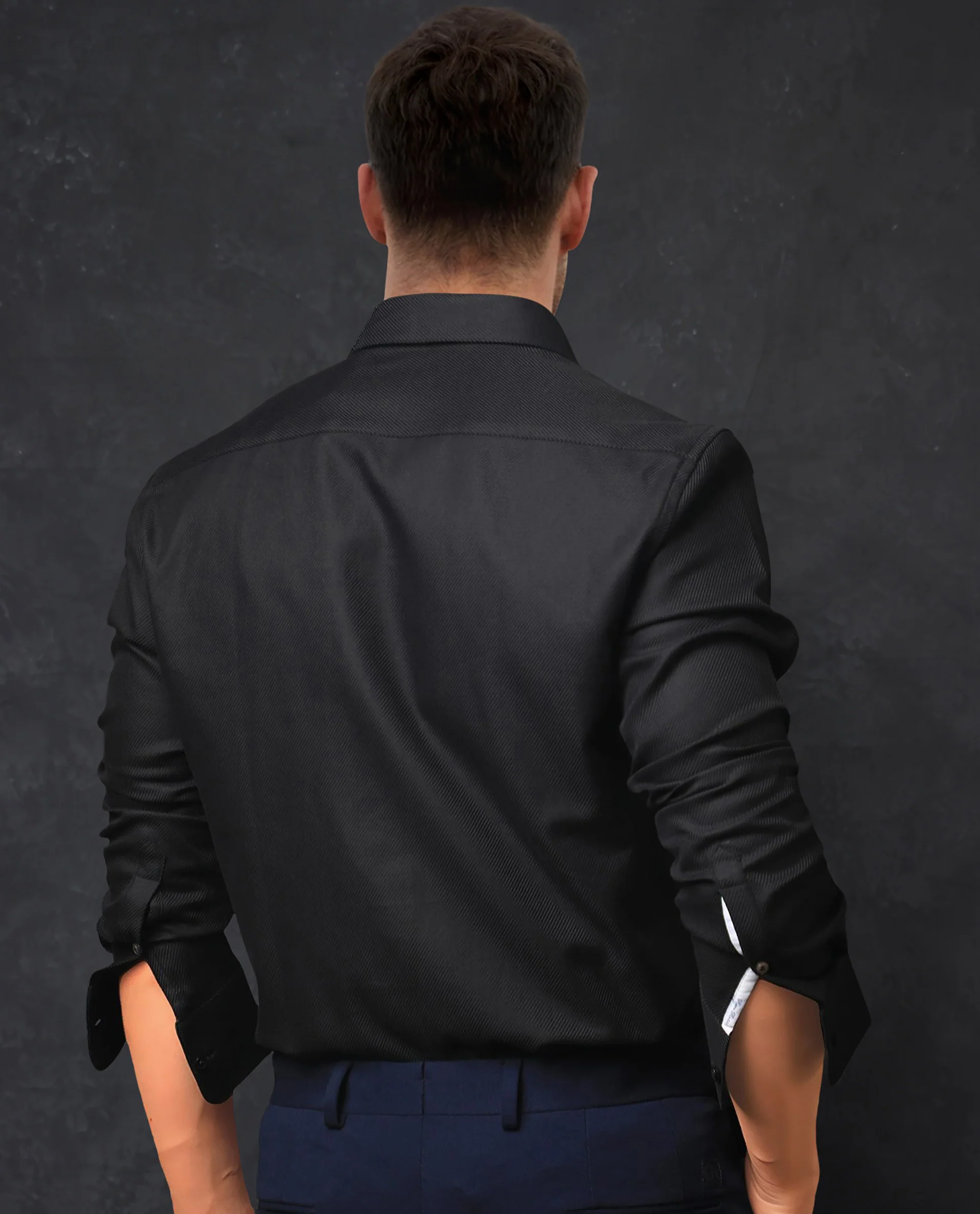 Rare Rabbit Men's Cosa Black Plain Regular Fit Full Sleeve Collared Shirt - Image 7