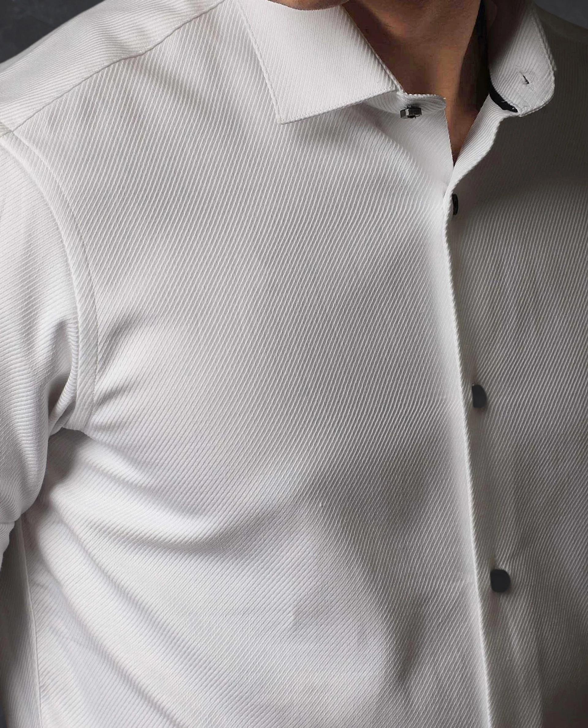 Rare Rabbit Men's Cosa White Plain Regular Fit Full Sleeve Collared Shirt - Image 4