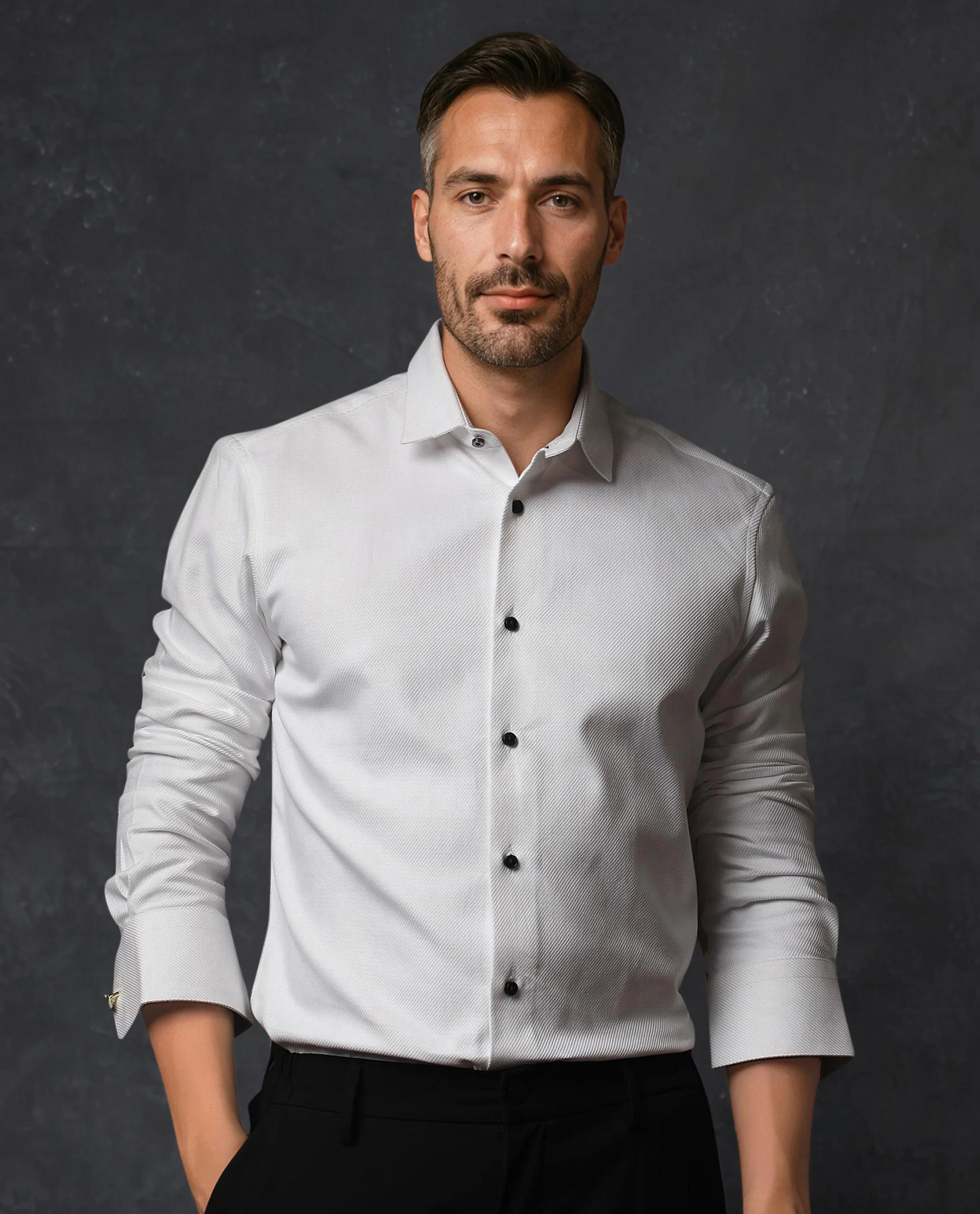 Rare Rabbit Men's Cosa White Plain Regular Fit Full Sleeve Collared Shirt - Image 7