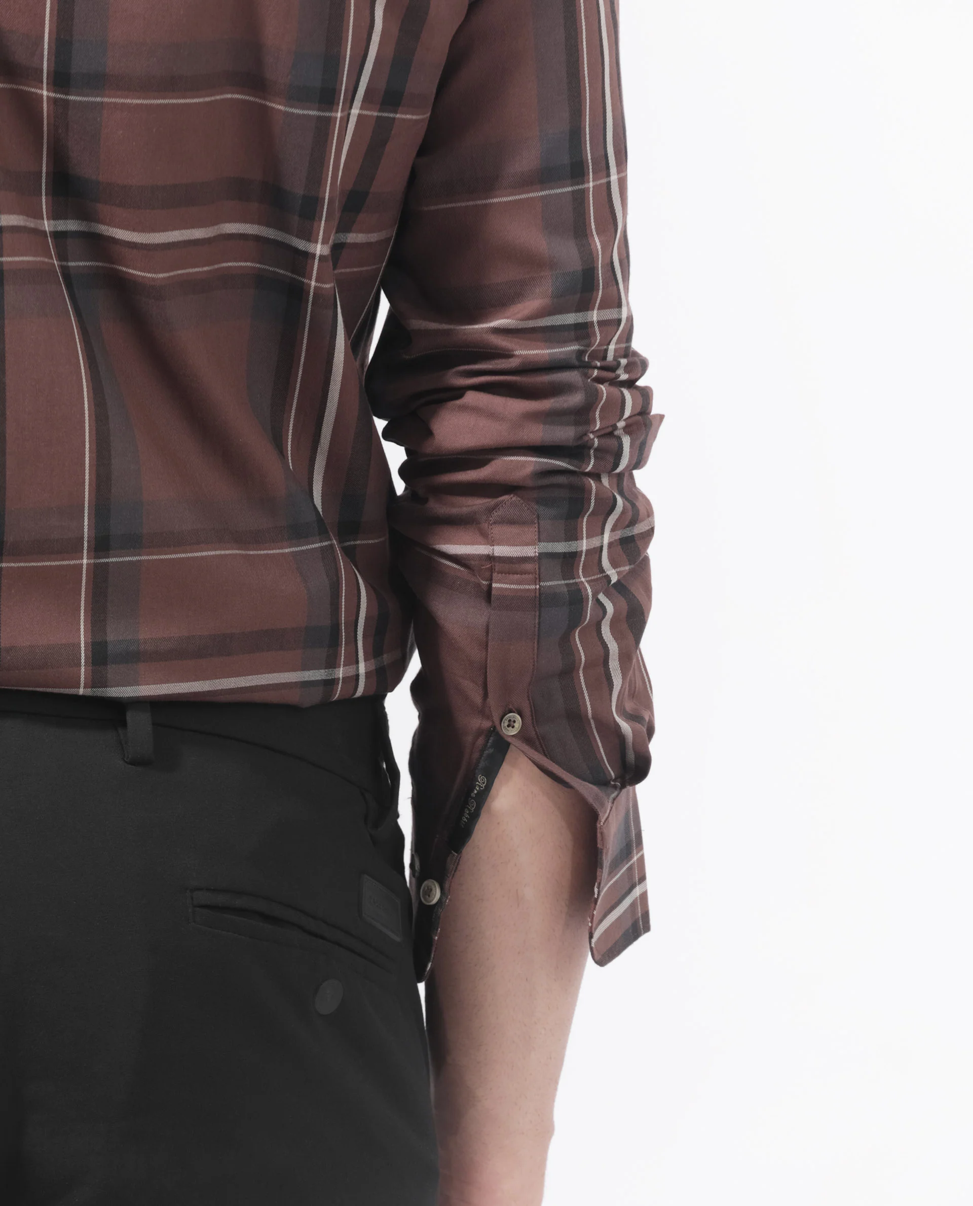 Rare Rabbit Men's Cosen Dark Brown Cotton Checked Print Regular Fit Full Sleeve Collared Shirt - Image 6