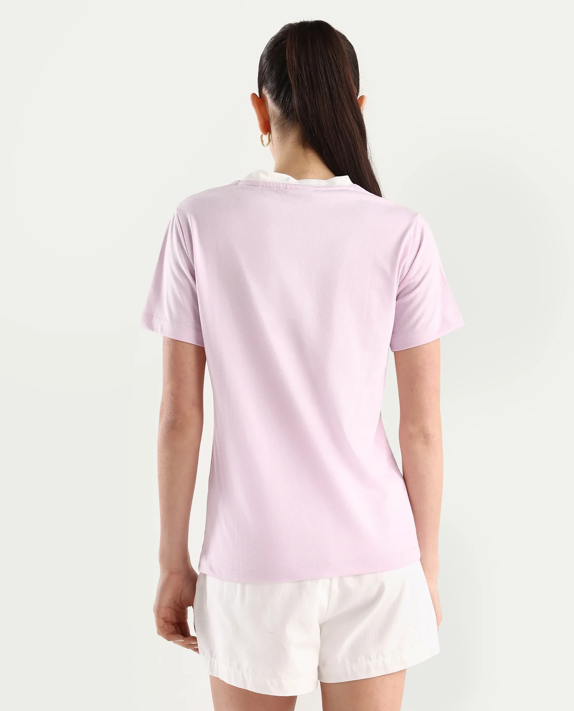 Rareism Women's Cosme Pink Cotton Crew Neck Graphic Print Regular Fit T-Shirt - Image 8