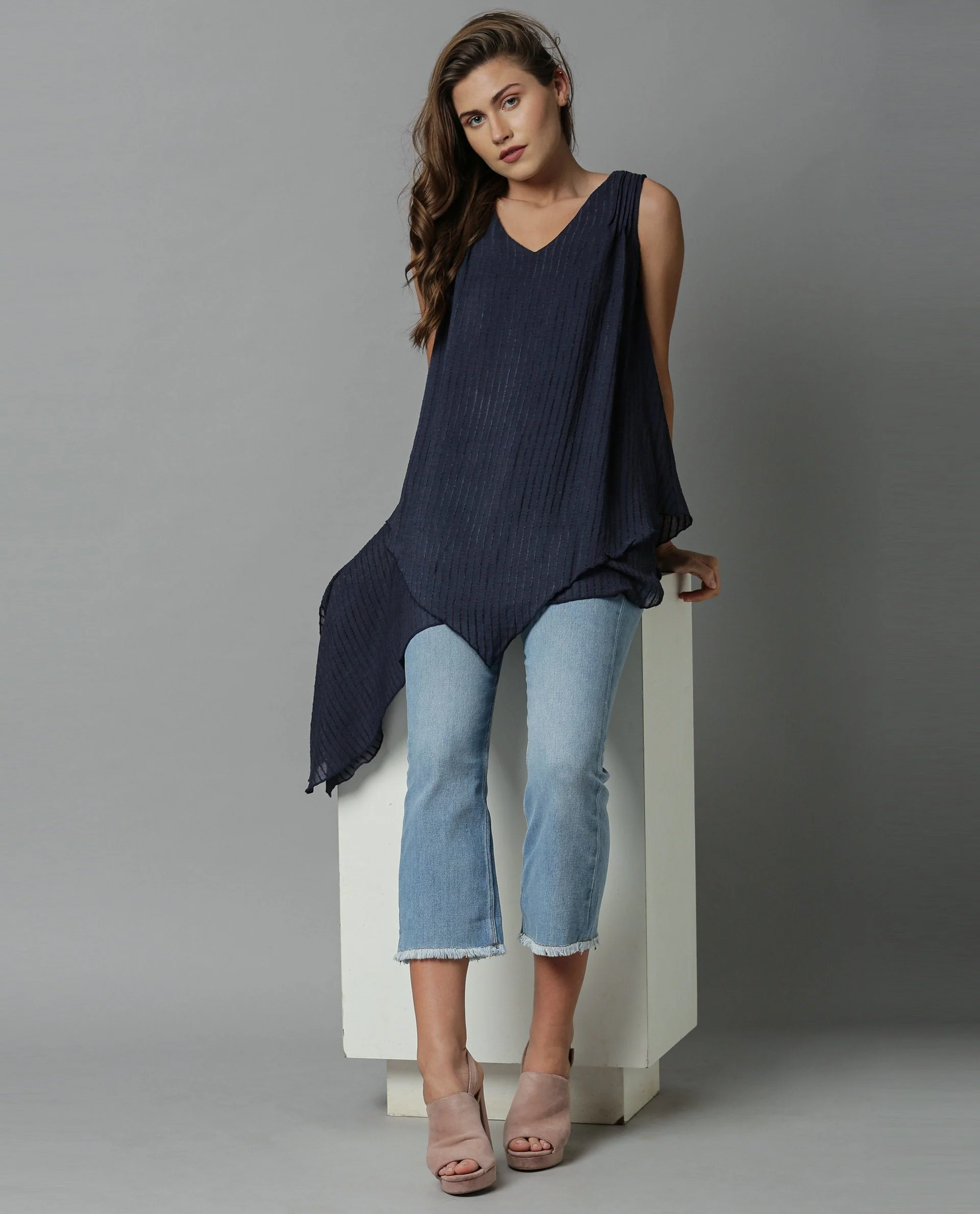 Rareism Women Cosmo Navy Top Sleeveless - Image 2
