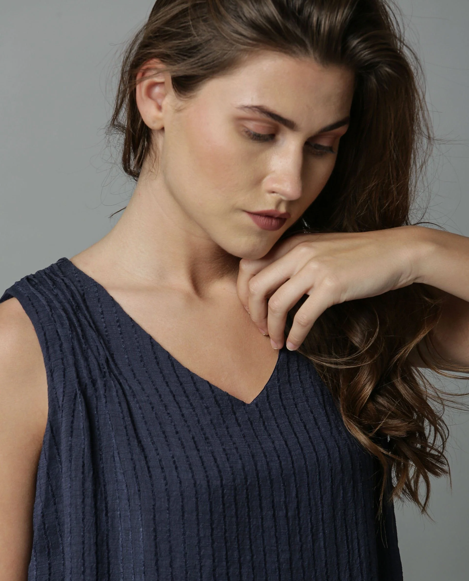 Rareism Women Cosmo Navy Top Sleeveless - Image 3