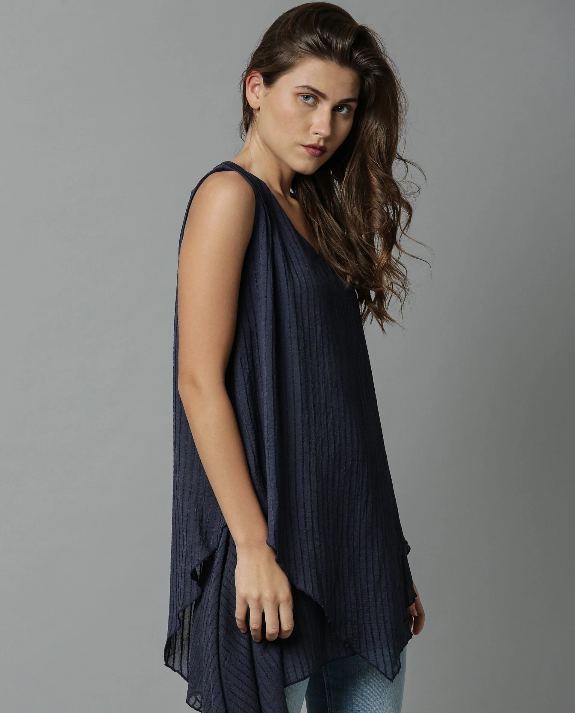 Rareism Women Cosmo Navy Top Sleeveless - Image 6