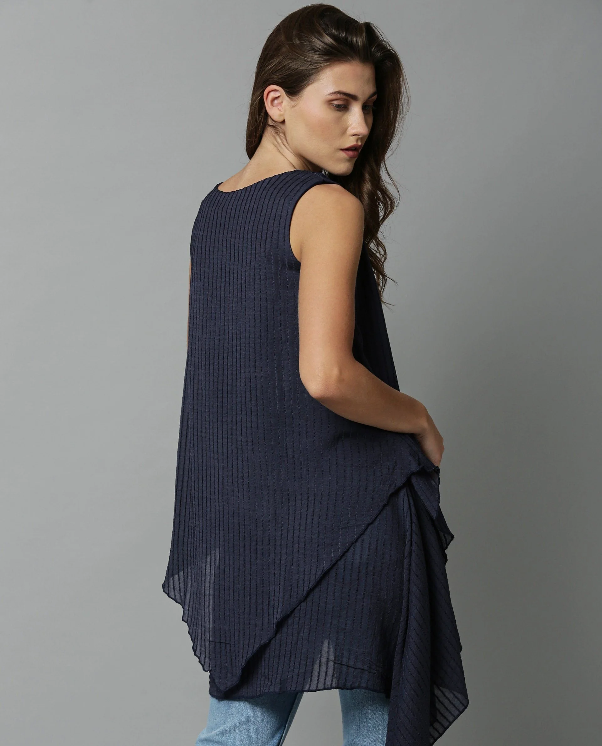 Rareism Women Cosmo Navy Top Sleeveless - Image 7