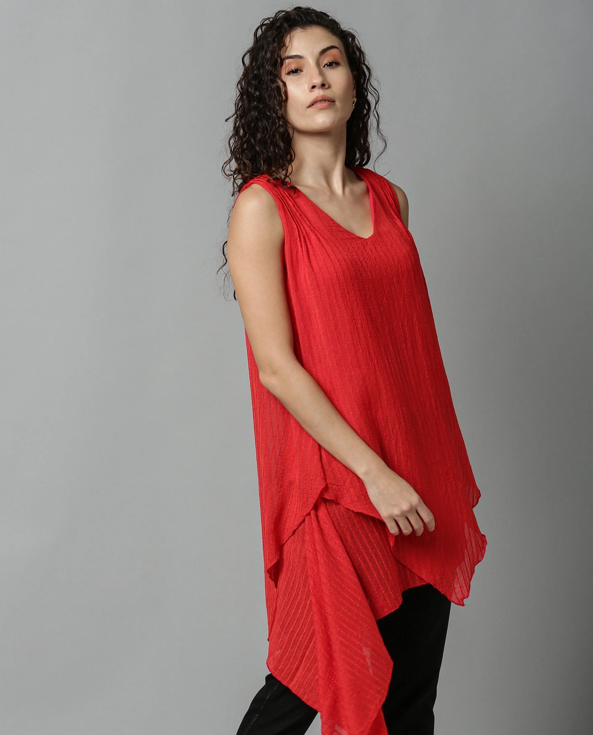 Rareism Women Cosmo Red Top Sleeveless - Image 5