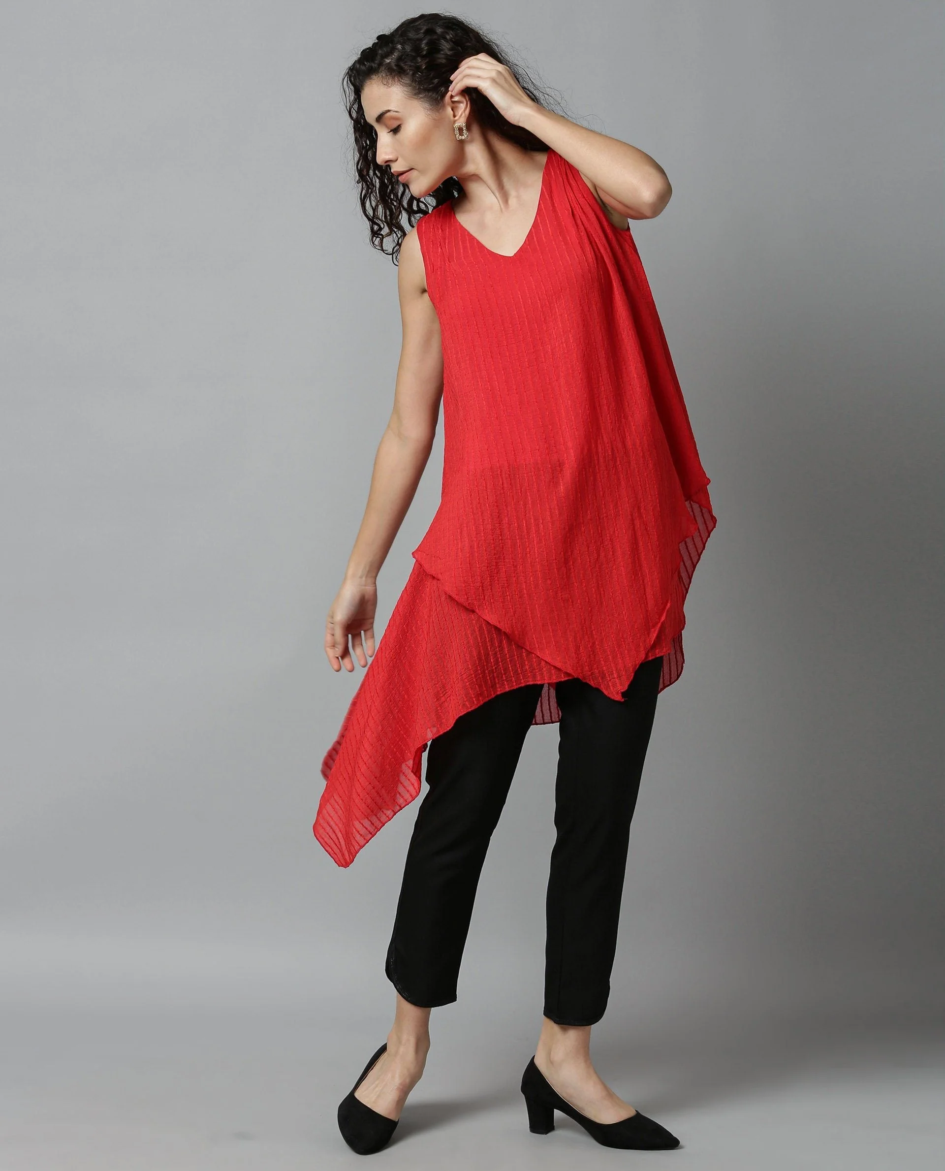 Rareism Women Cosmo Red Top Sleeveless - Image 7