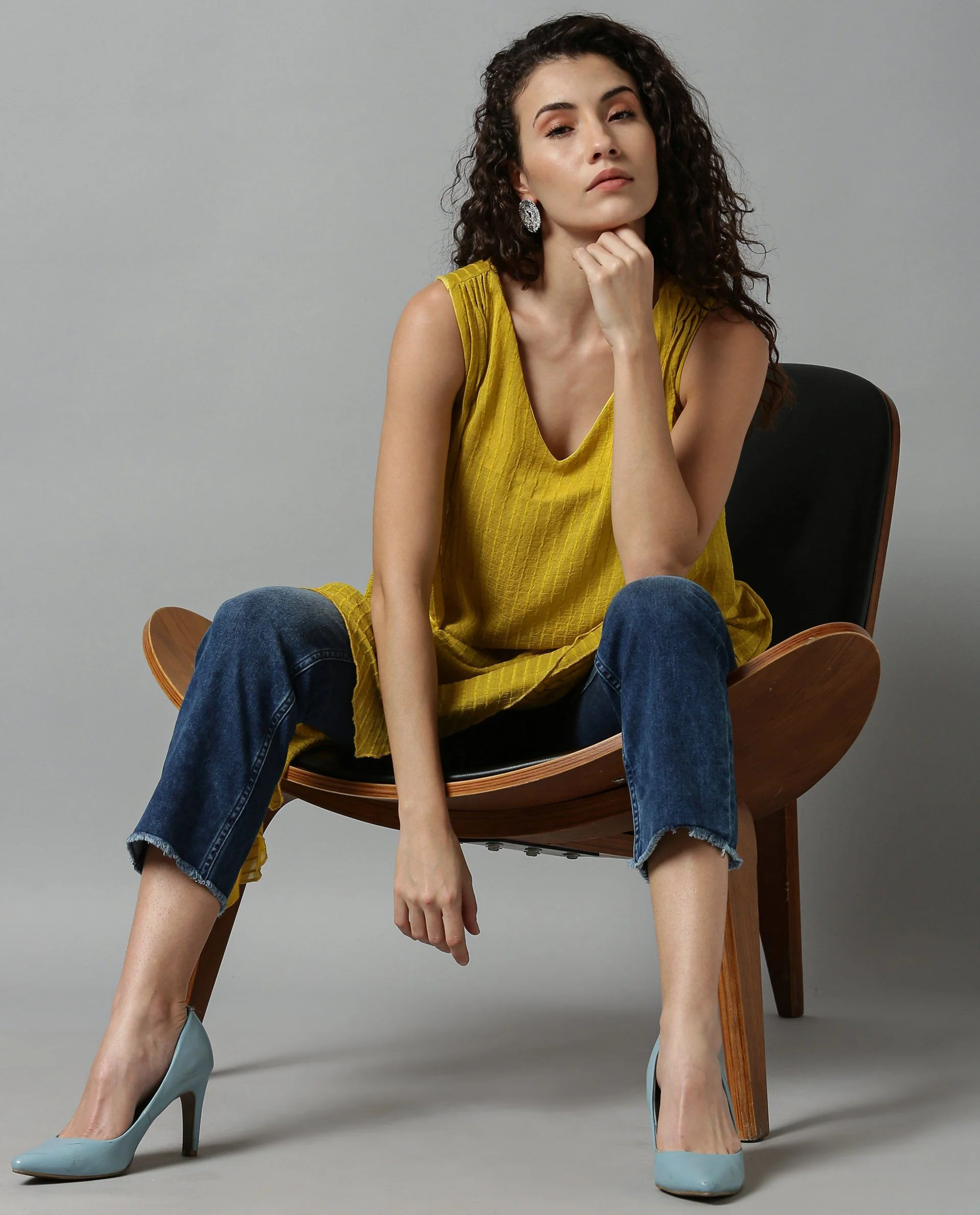 Rareism Women Cosmo Yellow Top Sleeveless - Image 8