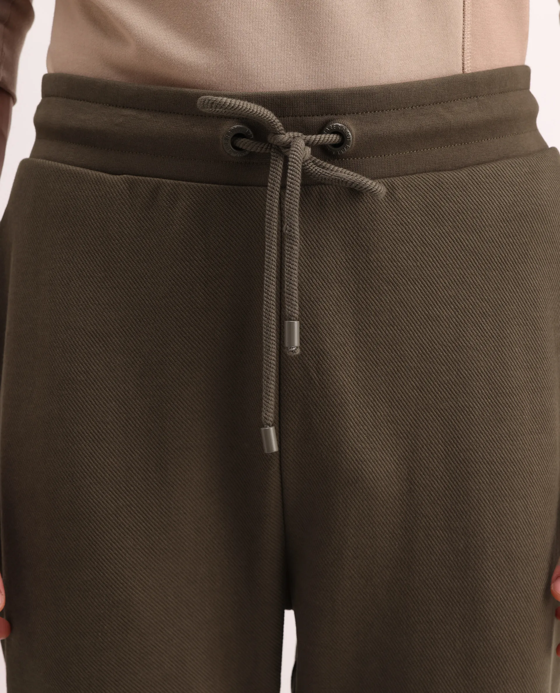 Rare Rabbit Men's Costo-B Dark Beige Polyester Blend Plain Regular Fit Track Pant - Image 4
