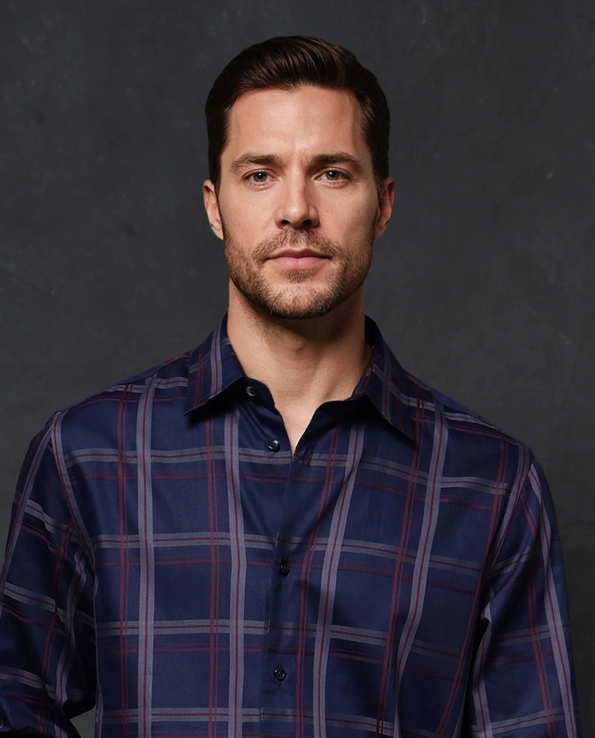 Rare Rabbit Men's Cott Navy Cotton Checked Print Regular Fit Full Sleeve Collared Shirt - Image 7