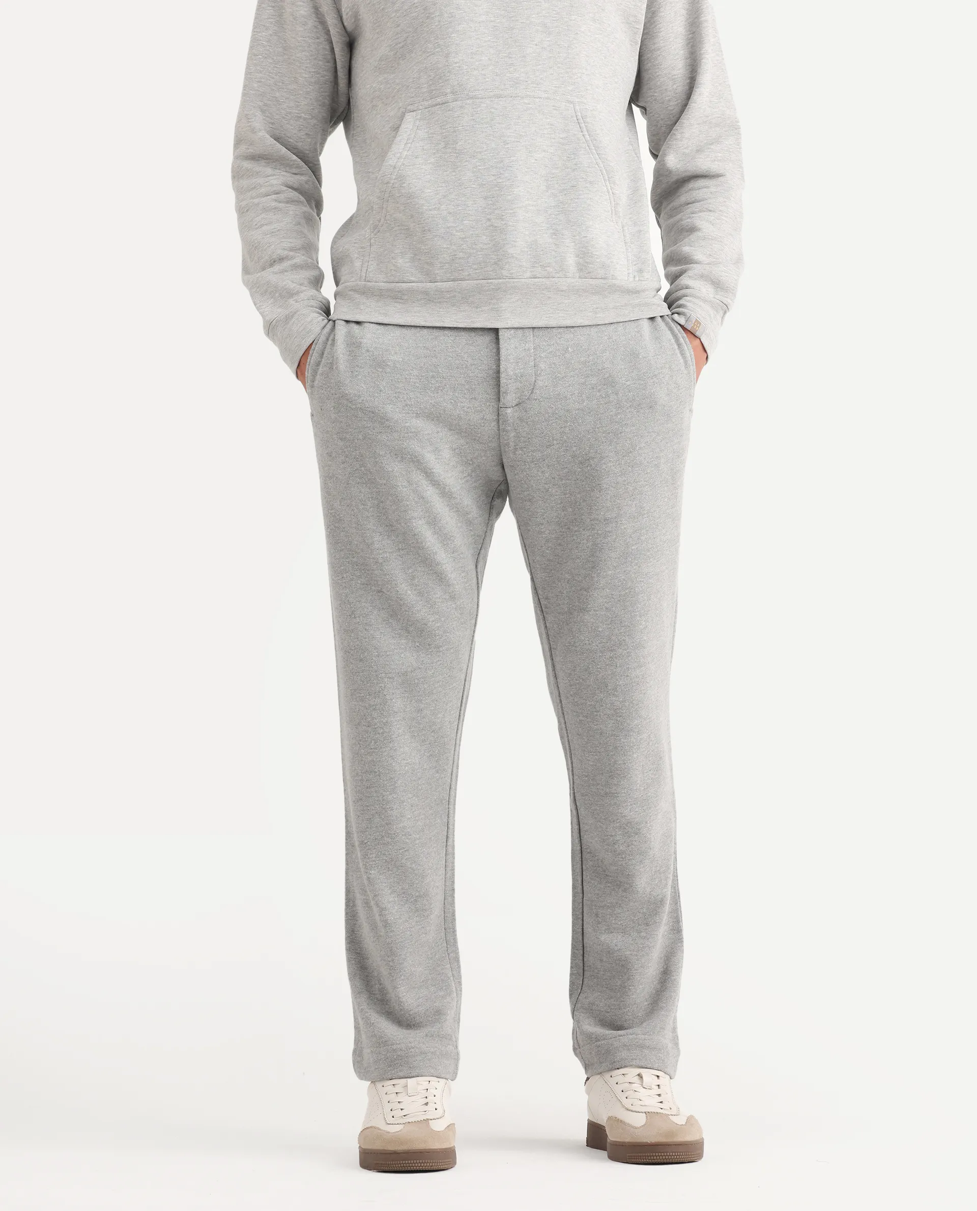 Rare Rabbit Men's Couver Grey Polyester Plain Relaxed Fit Track Pant - Image 3