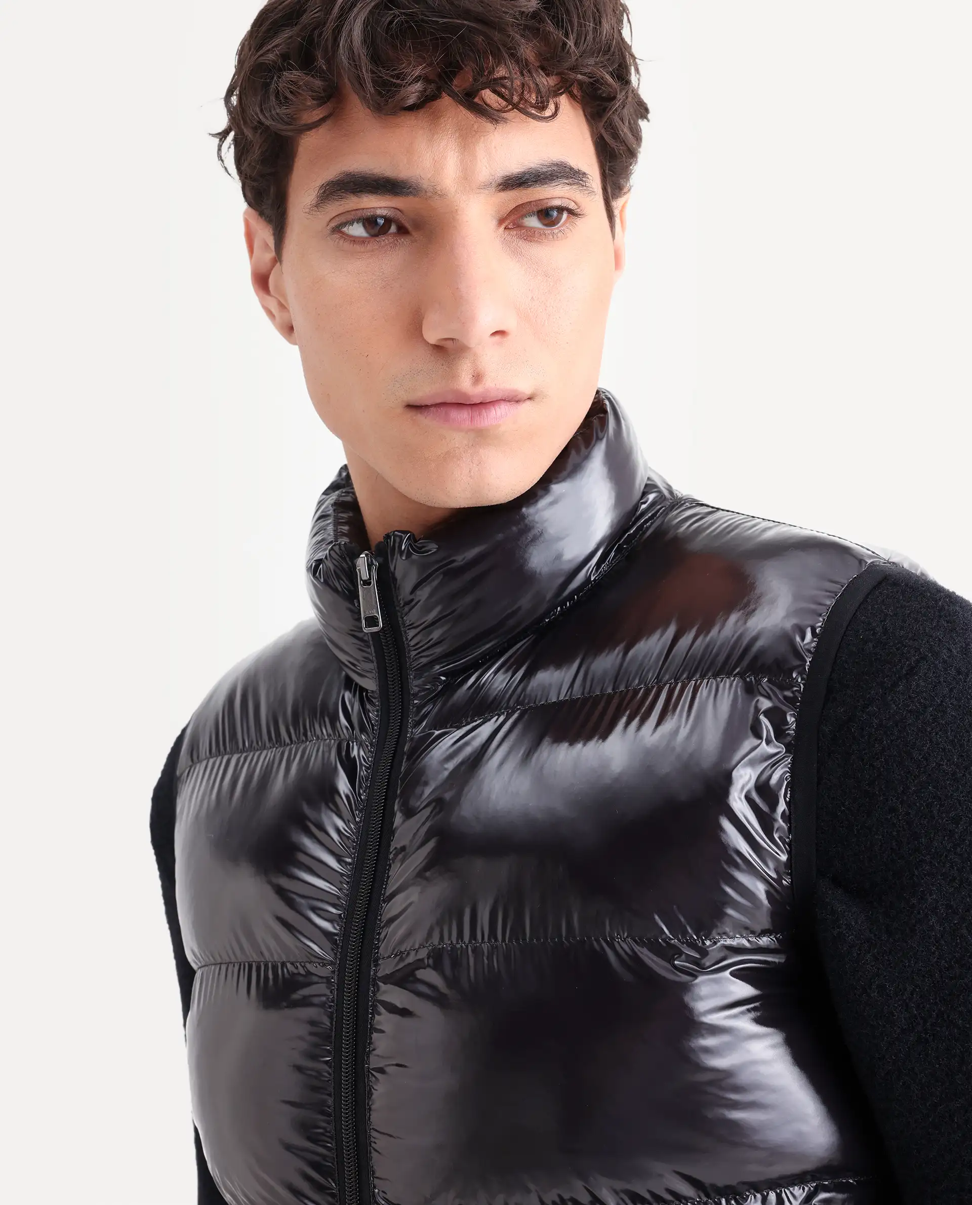 Rare Rabbit Men's Cover Black Polyester Plain Relaxed Fit Sleeveless High Neck Jacket - Image 4