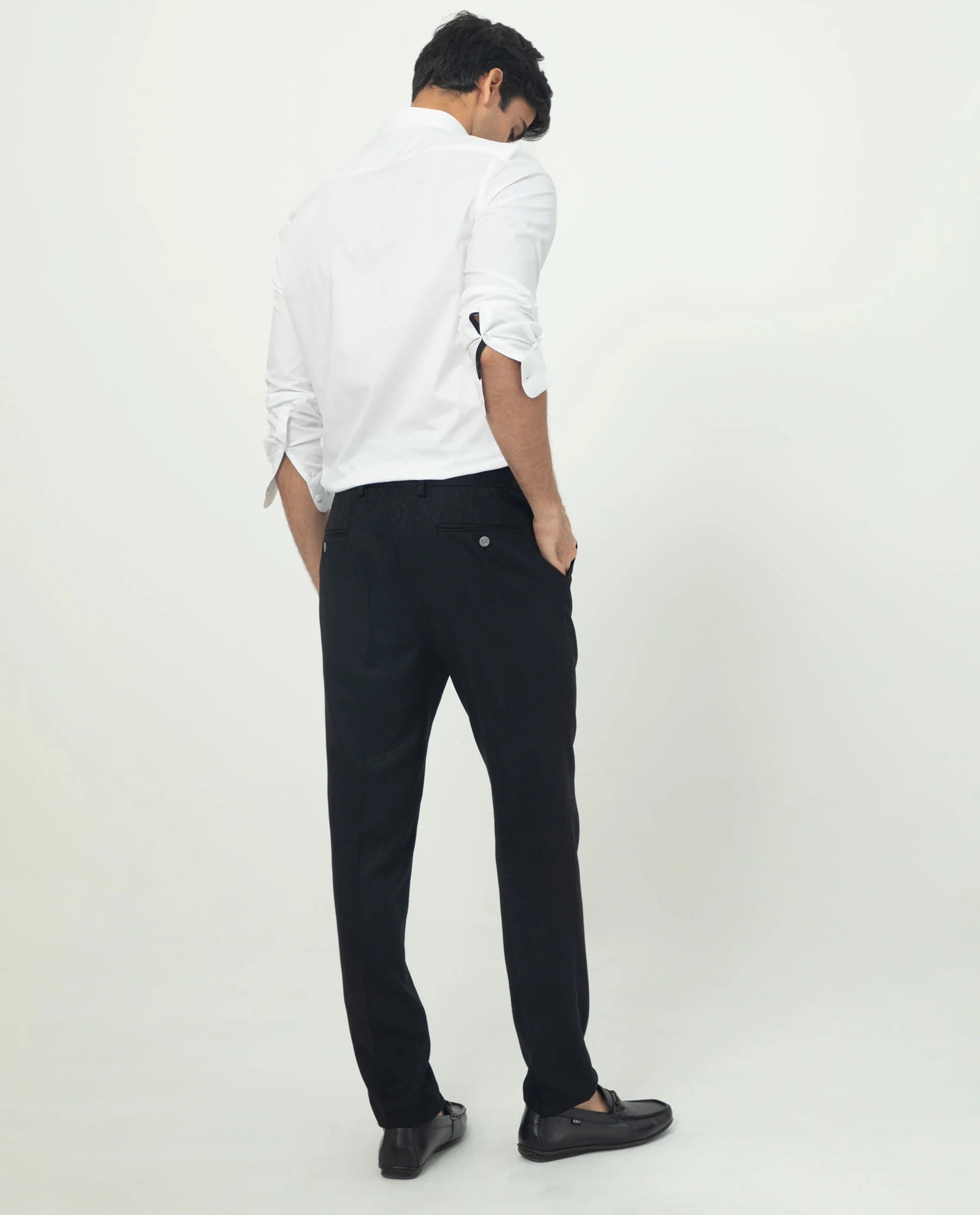 Rare Rabbit Men's Coxx Off White Cotton Plain Regular Fit Full Sleeve Mandarin Collar Shirt - Image 10
