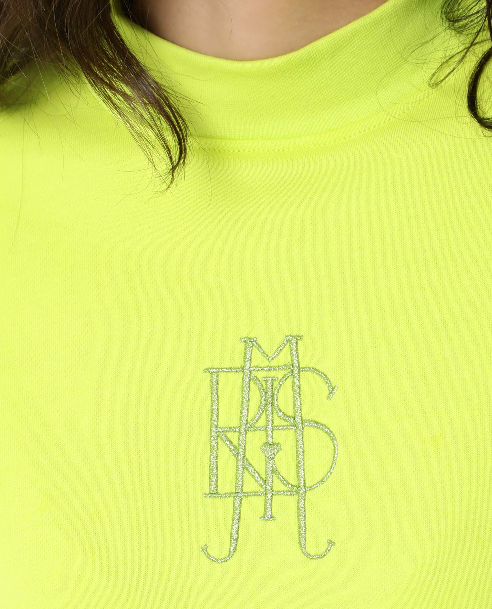 Rareism Womens Coyne Green Sweatshirt Cotton Fabric Relaxed Fit Full Sleeve High Neck - Image 3