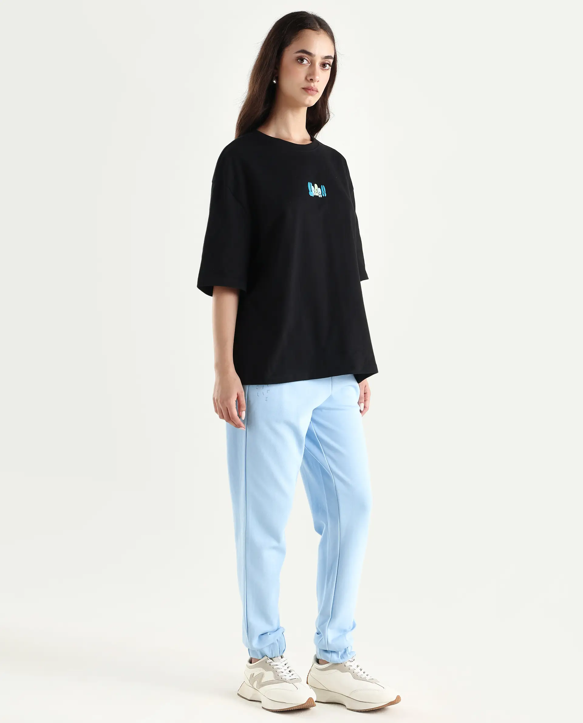 Rareism Women's Heavy Weight Interlock 340 Gsm Cotton Blend Plain Ankle Length Relaxed Fit Track Pant - Image 6
