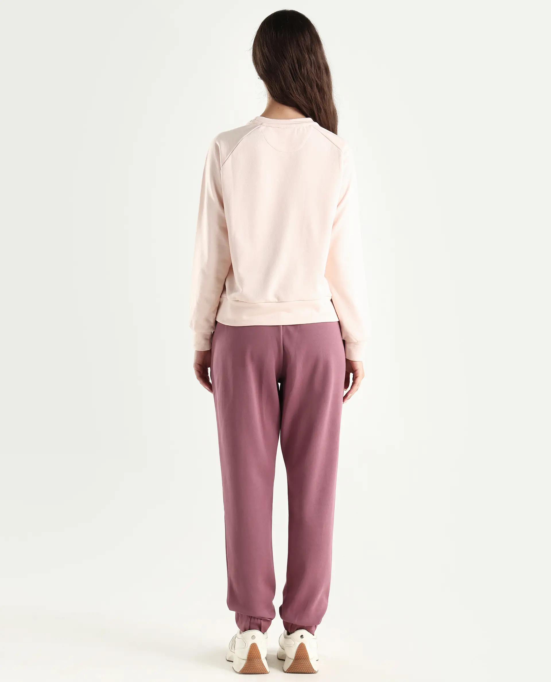 Rareism Women's Heavy Weight Interlock 340 Gsm Cotton Blend Plain Ankle Length Relaxed Fit Track Pant - Image 7