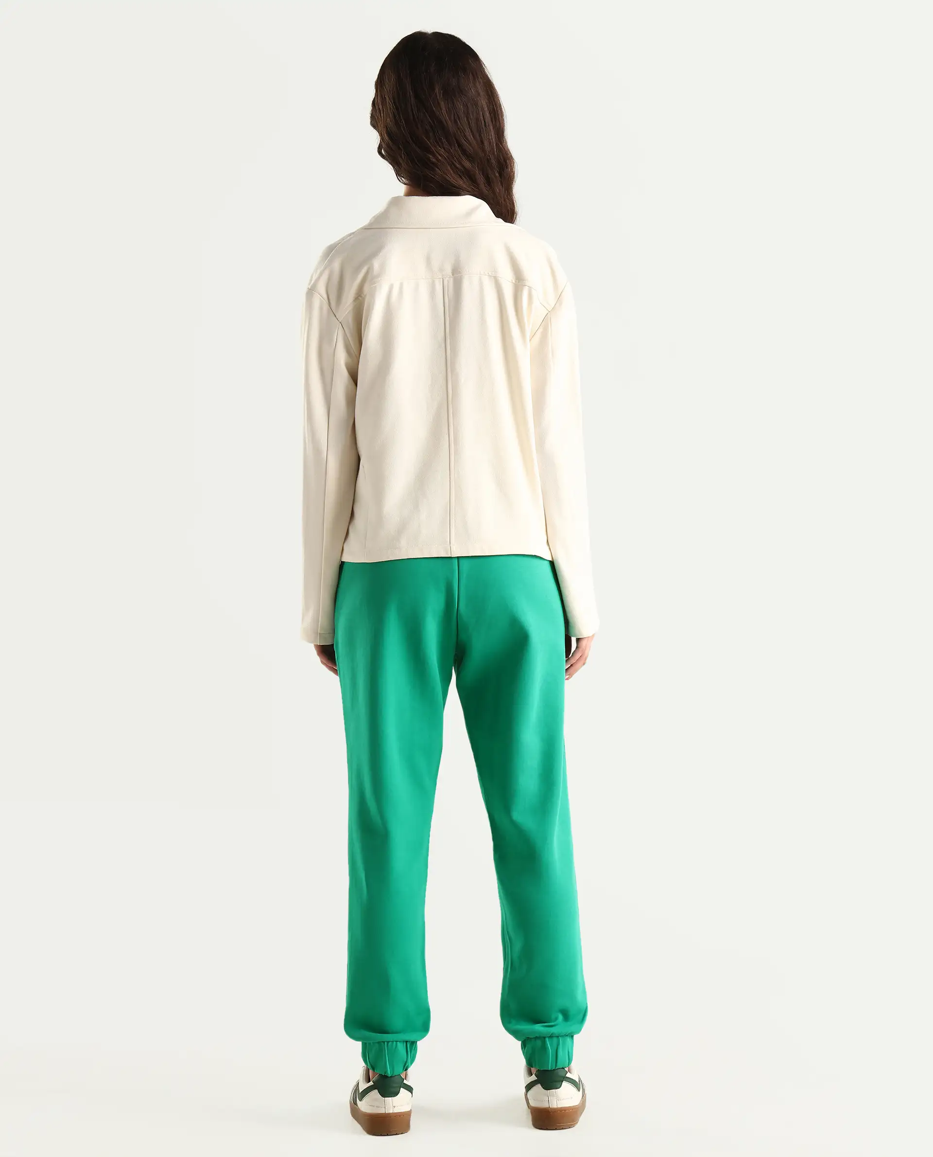 Rareism Women's Heavy Weight Interlock 340 Gsm Cotton Blend Plain Ankle Length Relaxed Fit Track Pant - Image 7