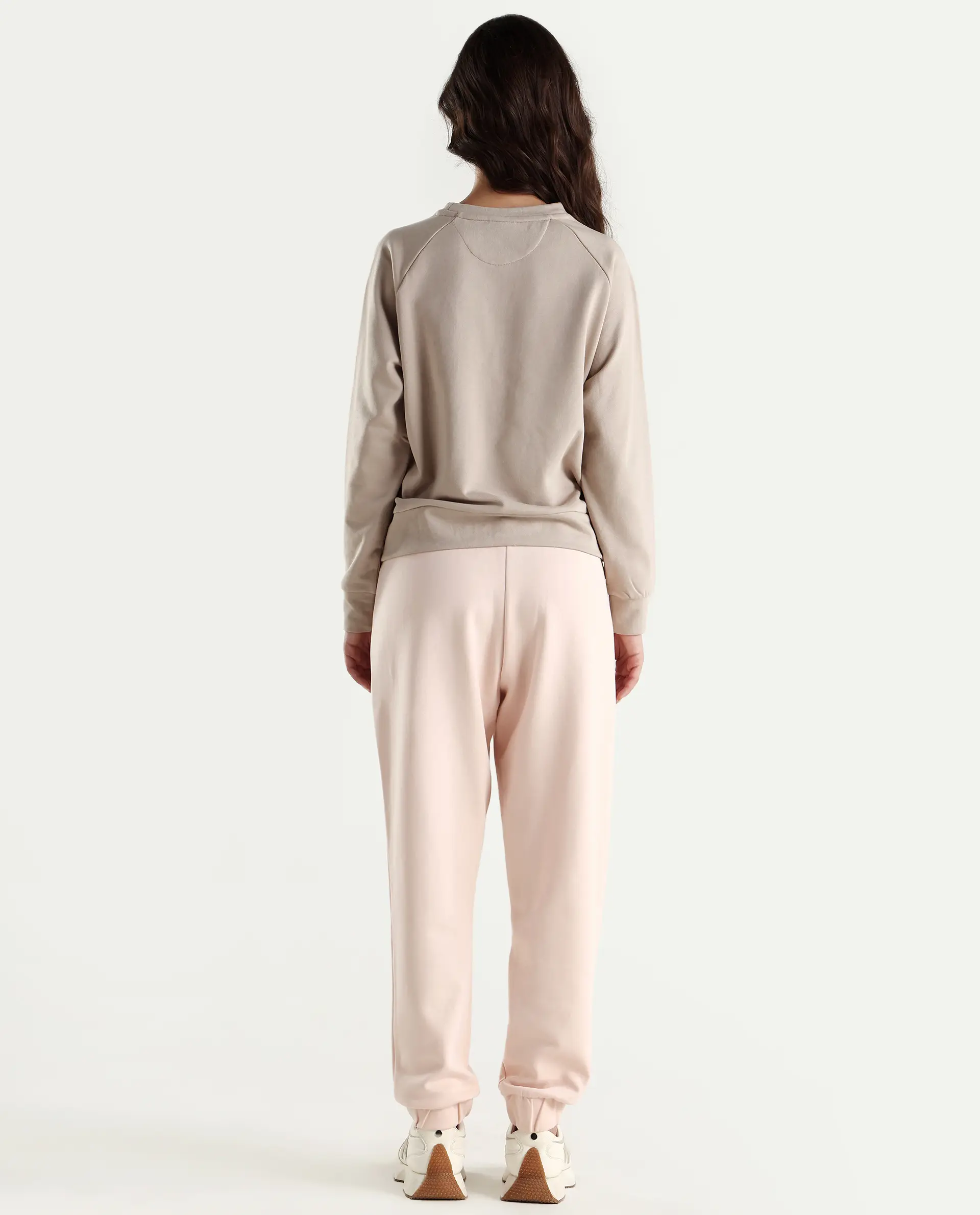 Rareism Women's Heavy Weight Interlock 340 Gsm Cotton Blend Plain Ankle Length Relaxed Fit Track Pant - Image 6