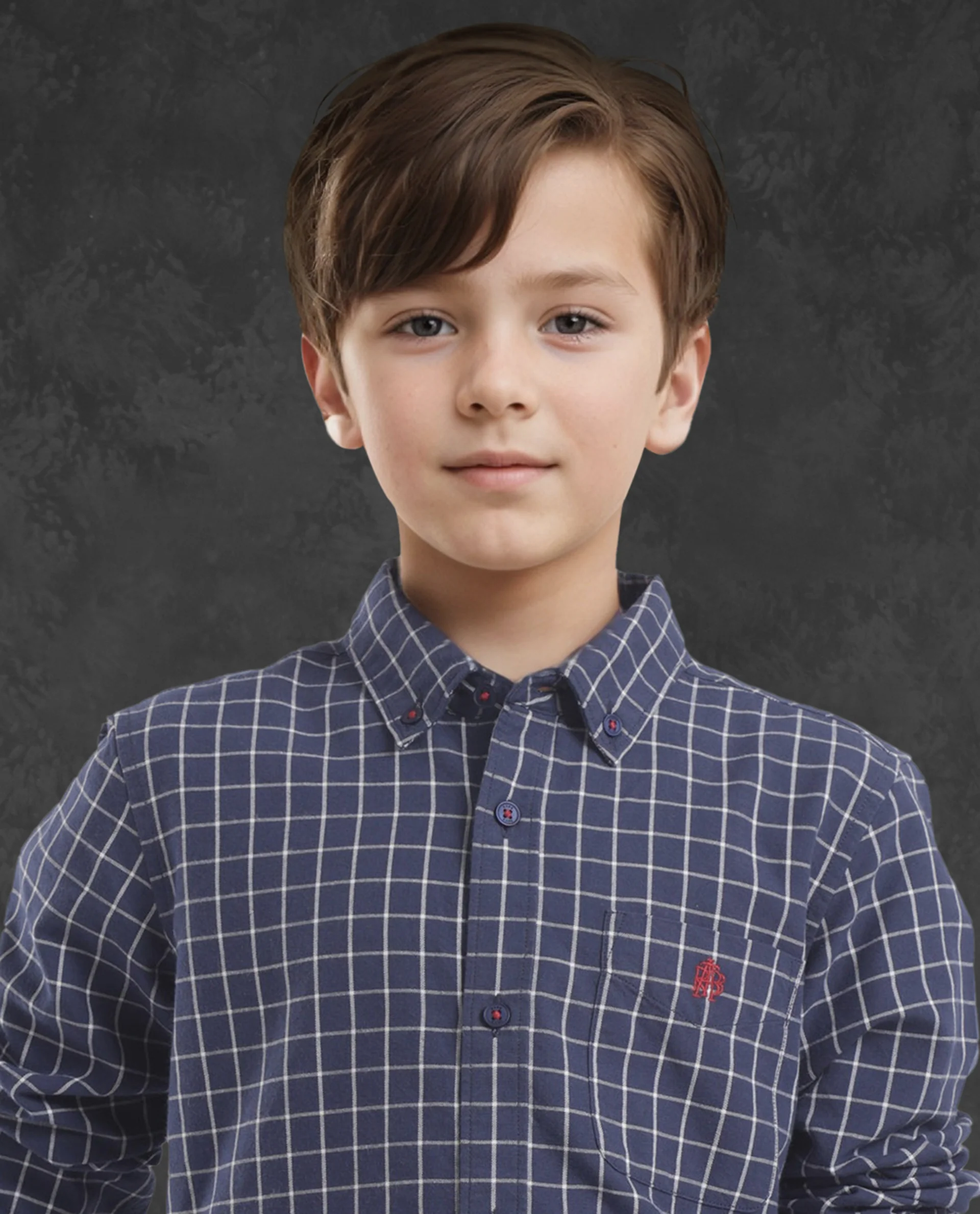 Rare Ones Kids Crew Navy Cotton Full Sleeves Button Down Collar Regular Fit Checked Shirt - Image 5