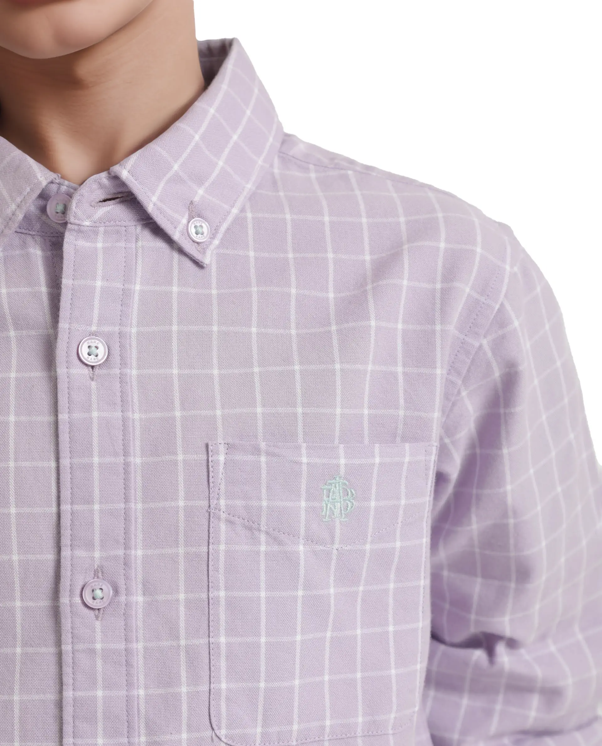 Rare Ones Kids Crew Purple Cotton Full Sleeves Button Down Collar Regular Fit Checked Shirt - Image 3