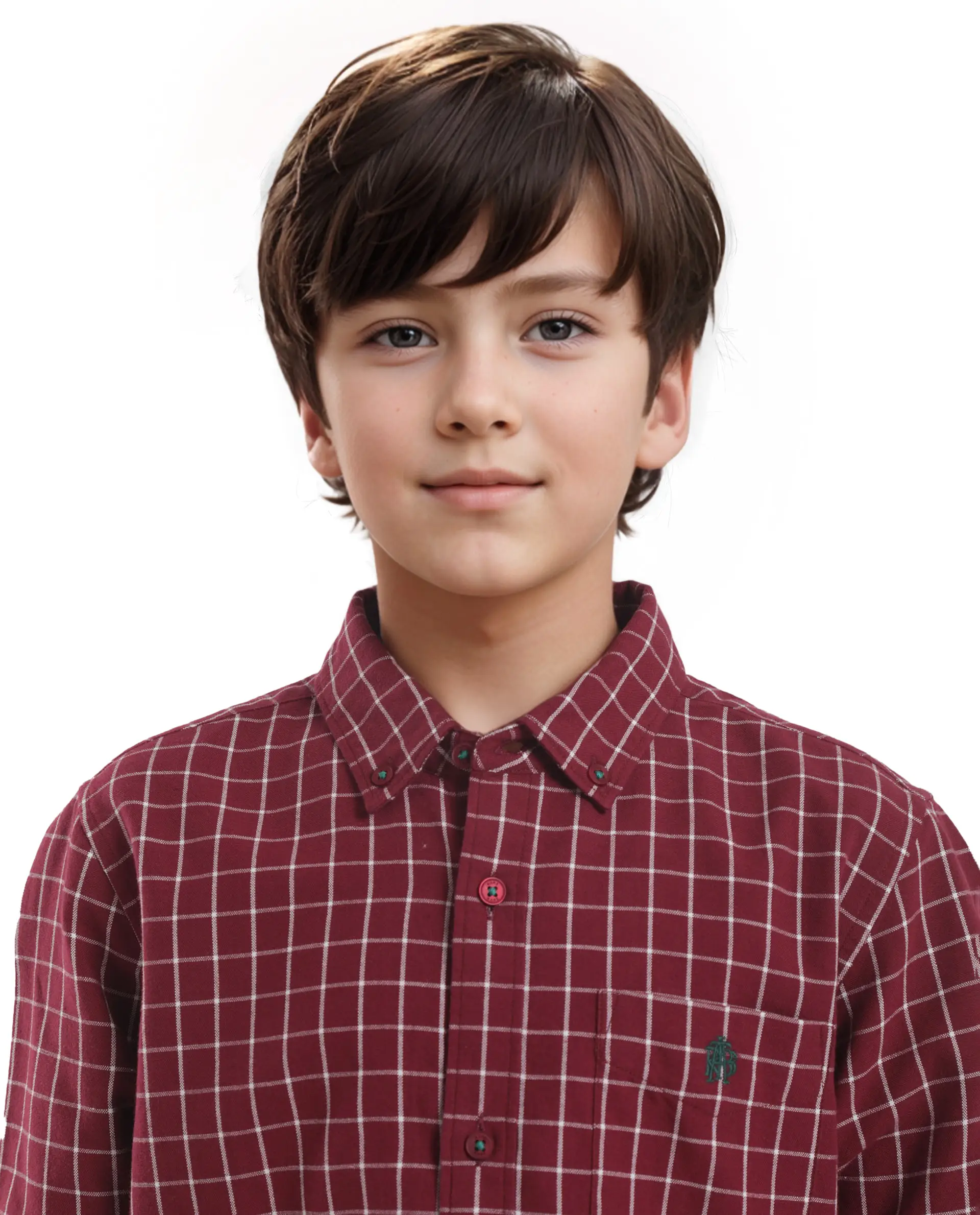 Rare Ones Kids Crew Red Cotton Full Sleeves Button Down Collar Regular Fit Checked Shirt - Image 3