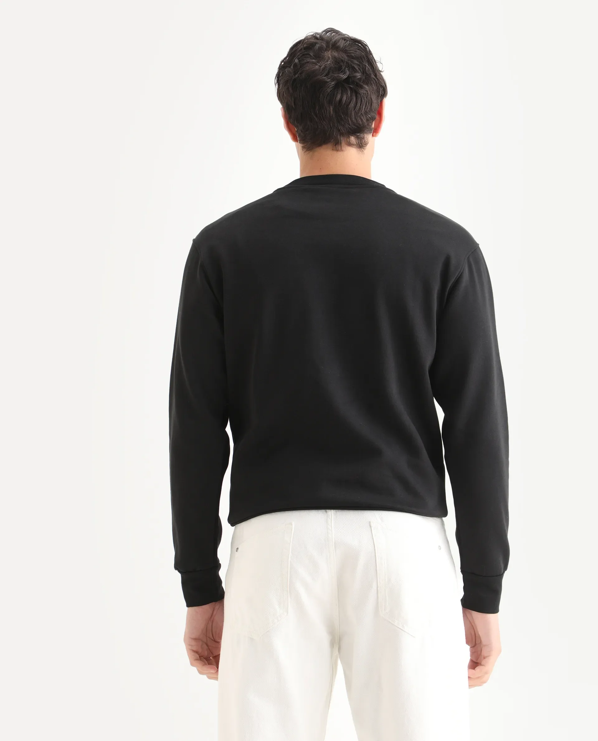 Rare Rabbit Men's Croc Black Cotton Graphic Print Regular Fit Full Sleeve Crew Neck Sweatshirt - Image 7