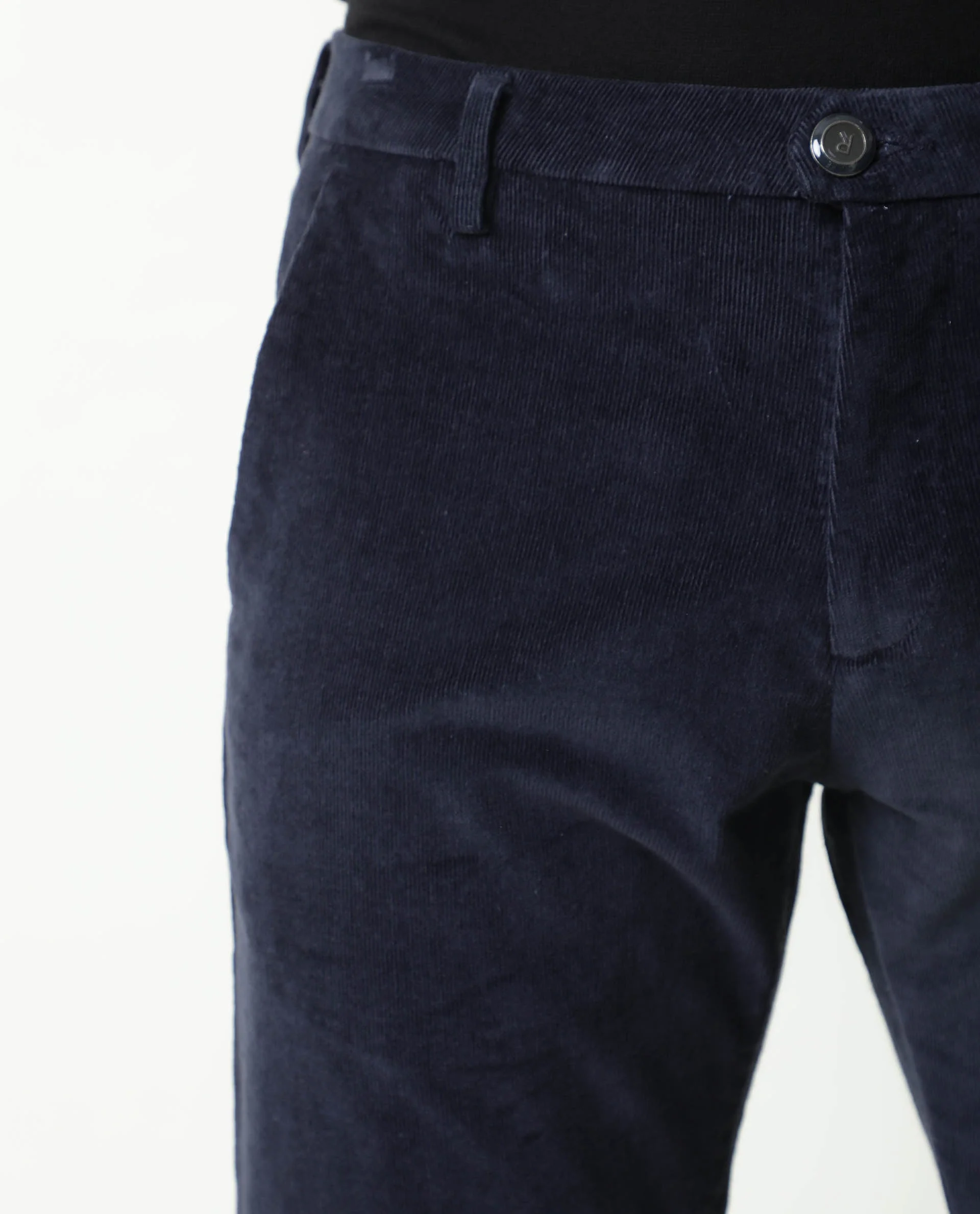 Rare Rabbit Men's Croc Navy Cotton Plain Slim Fit Trouser - Image 6