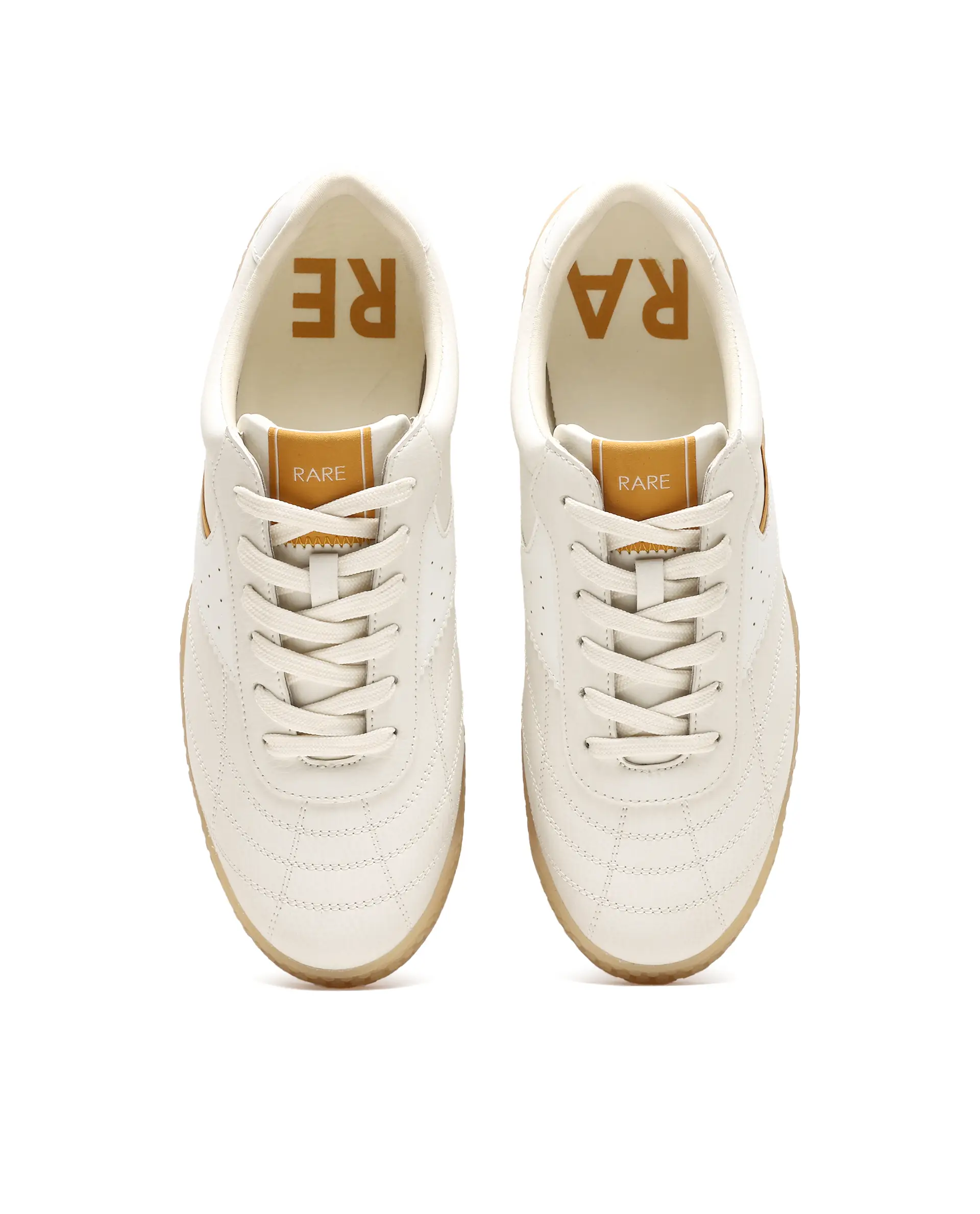 Rarez Men's Crock Light Beige Micro Fiber Leather Sneaker - Image 2
