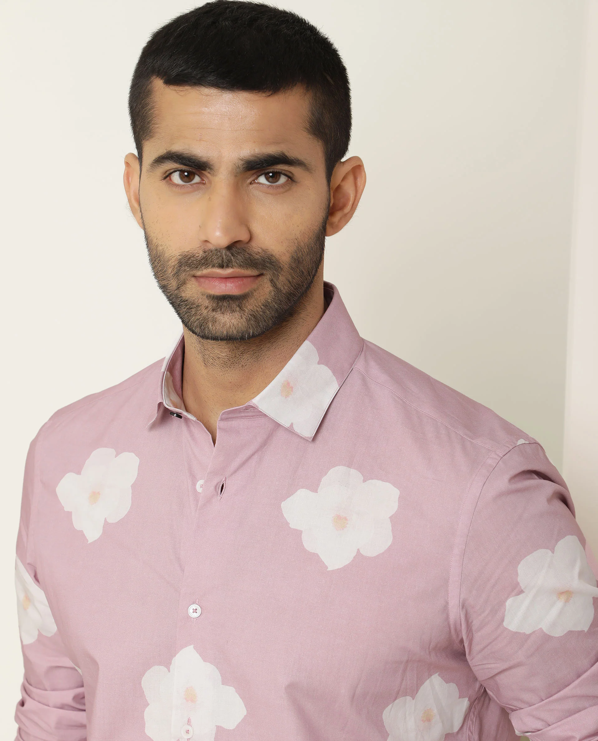 Rare Rabbit Men's Cromer Purple Cotton Floral Print Regular Fit Full Sleeve Collared Shirt - Image 3