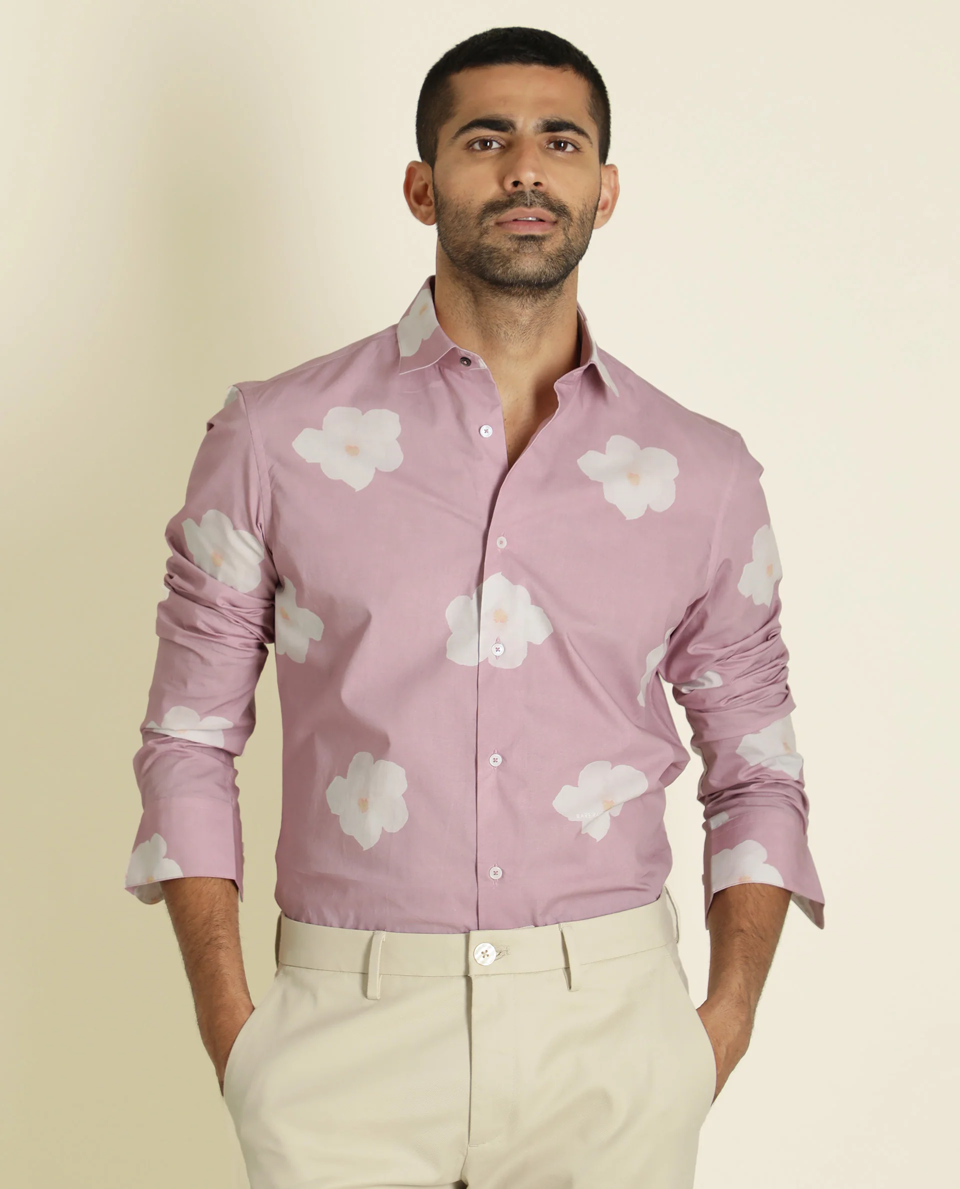 Rare Rabbit Men's Cromer Purple Cotton Floral Print Regular Fit Full Sleeve Collared Shirt - Image 7