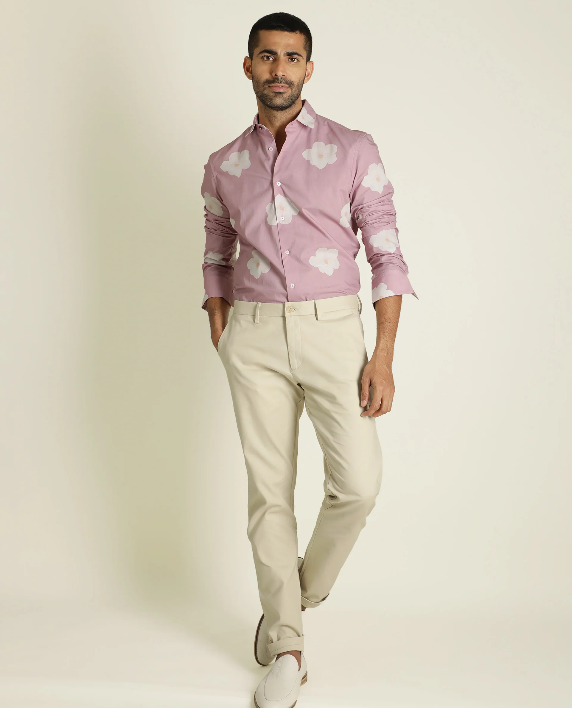 Rare Rabbit Men's Cromer Purple Cotton Floral Print Regular Fit Full Sleeve Collared Shirt - Image 8