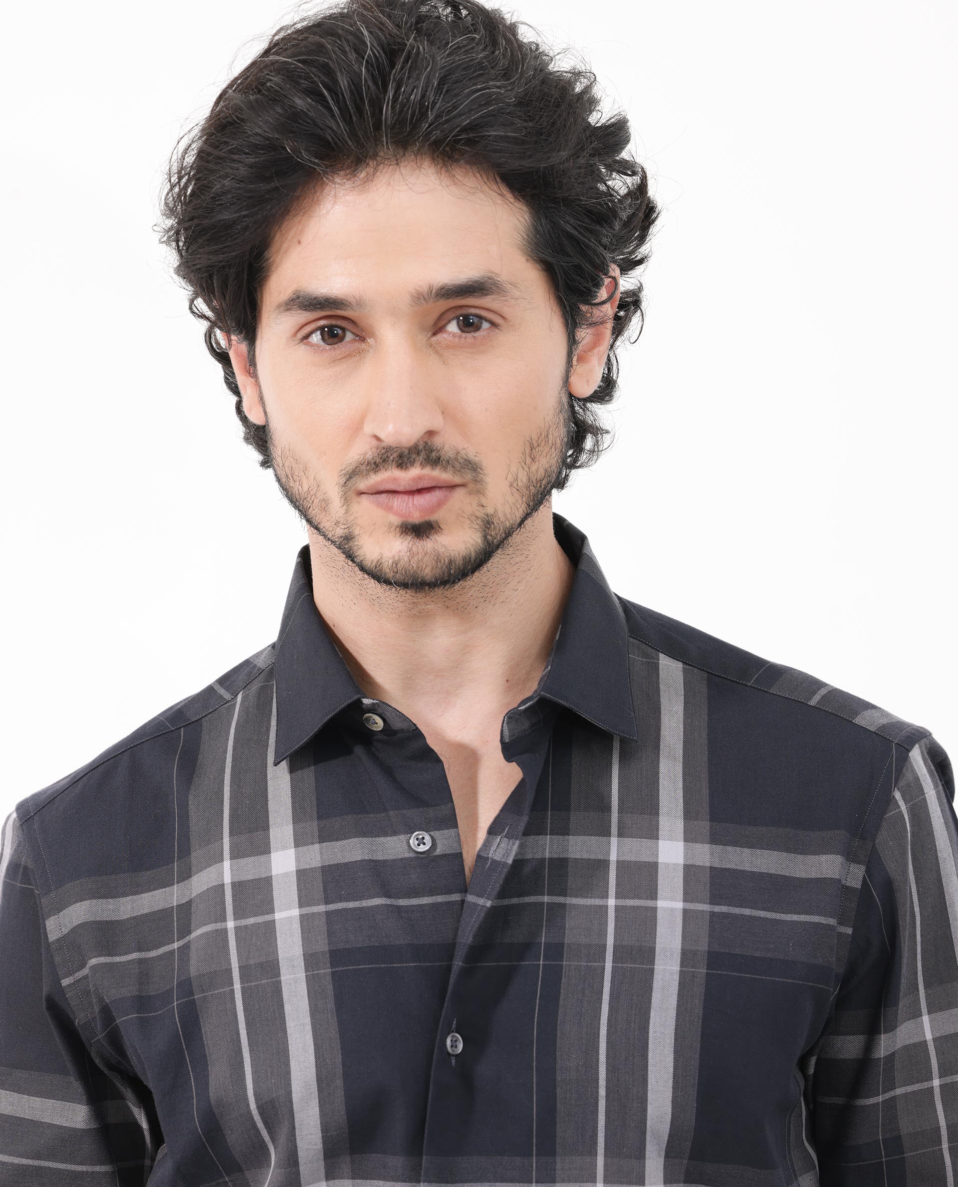 Rare Rabbit Men's Cromet Black Cotton Checked Print Regular Fit Full Sleeve Collared Shirt - Image 4
