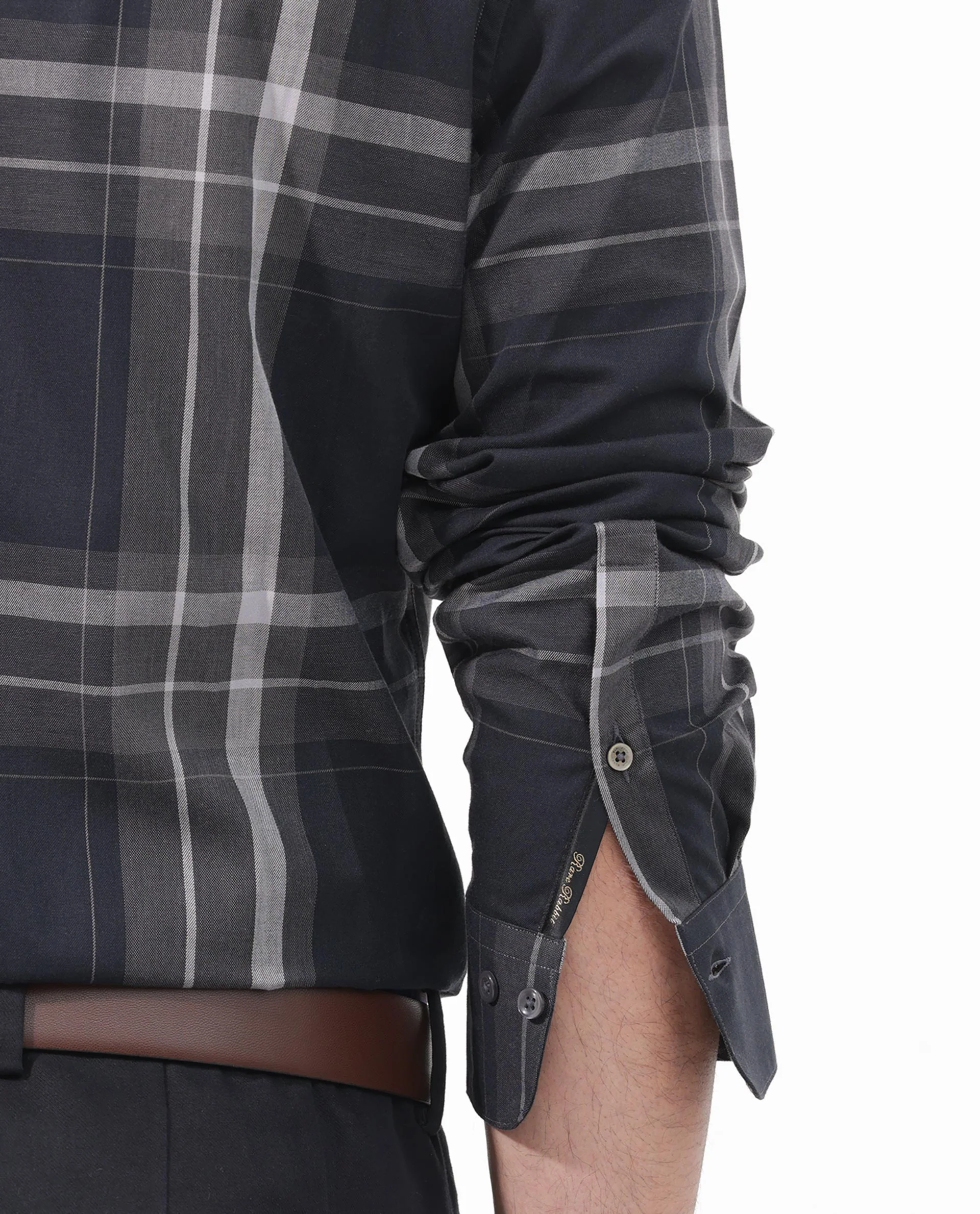 Rare Rabbit Men's Cromet Black Cotton Checked Print Regular Fit Full Sleeve Collared Shirt - Image 5