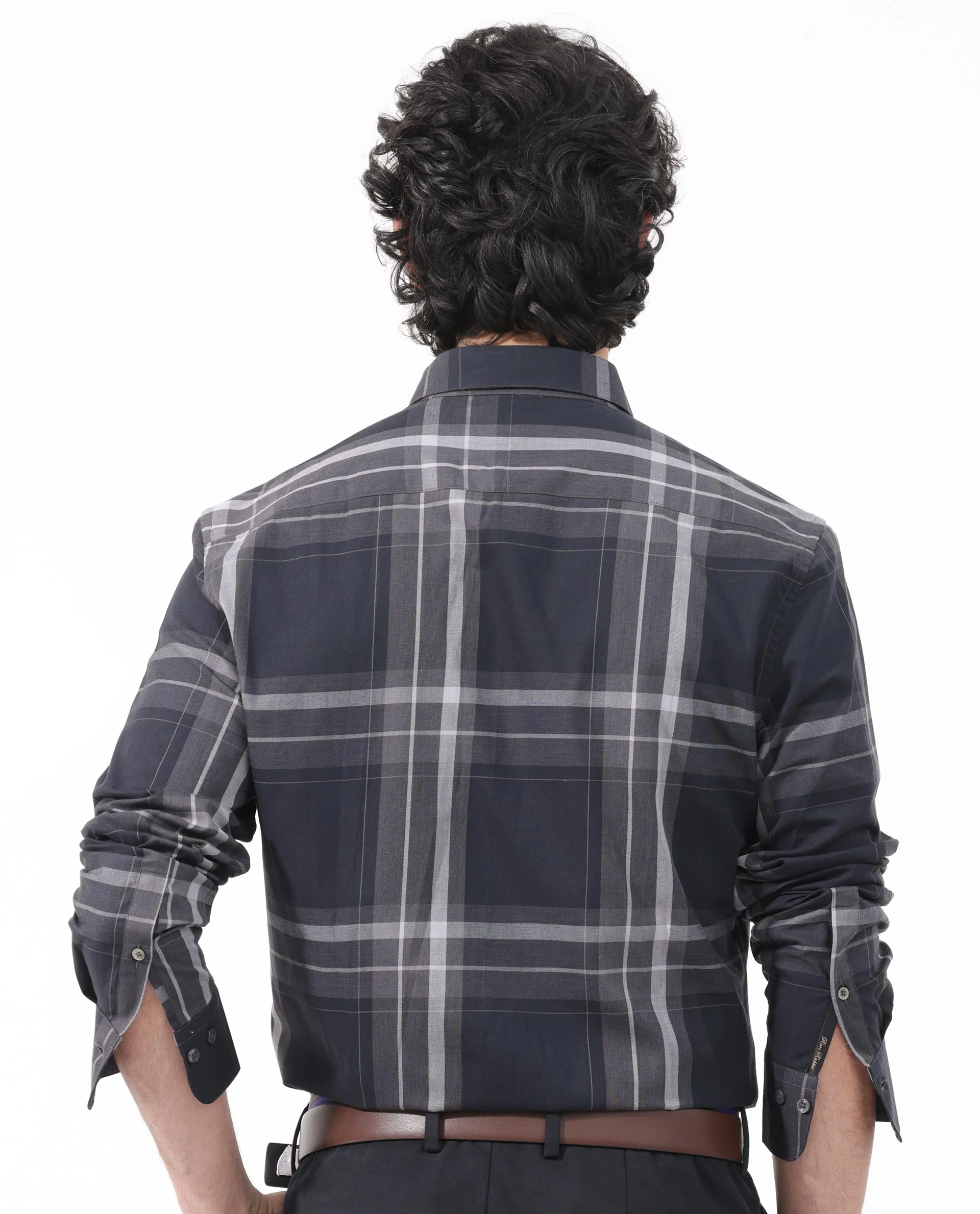 Rare Rabbit Men's Cromet Black Cotton Checked Print Regular Fit Full Sleeve Collared Shirt - Image 8