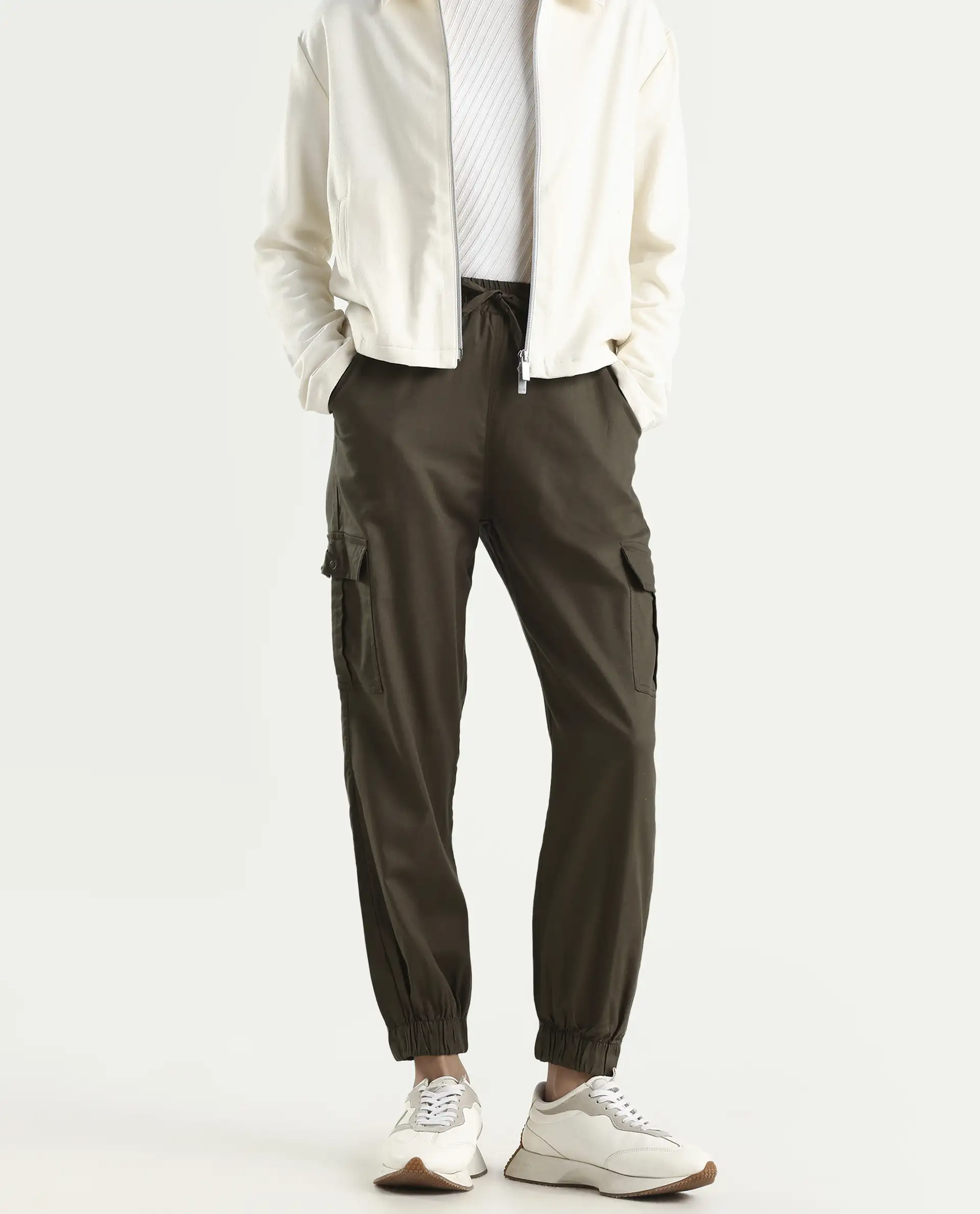 Rareism Women's Crop Khaki Trouser - Image 2
