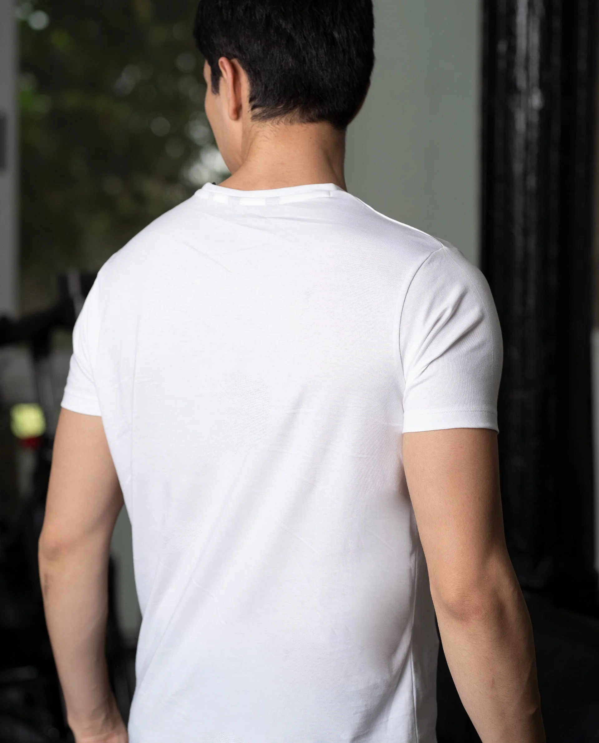 Rare Rabbit Men's Crown T White Cotton Plain Slim Fit Half Sleeve Crew Neck T-Shirt - Image 3