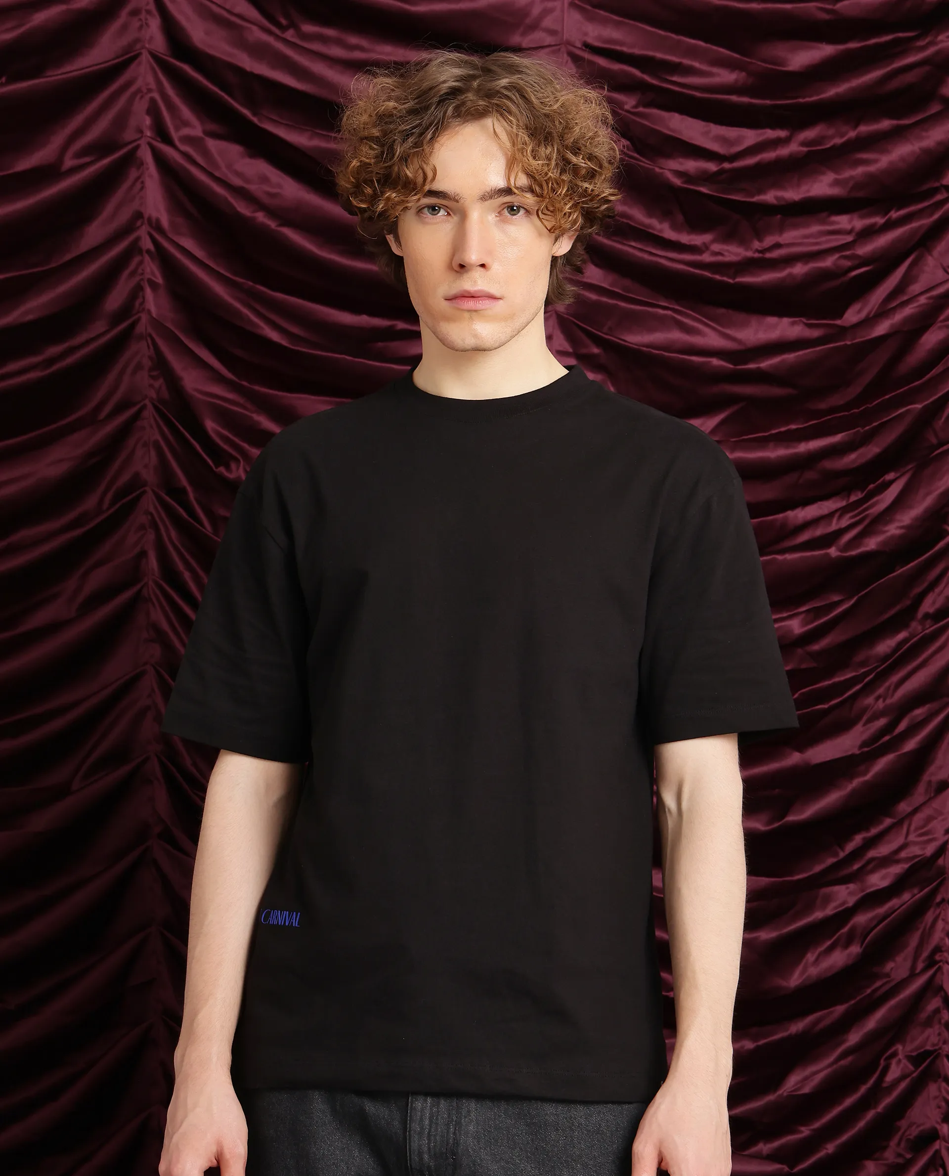 Rare Rabbit Men's Cruzo Black Cotton Graphic Print Oversized Fit Half Sleeve Crew Neck T-Shirt - Image 5
