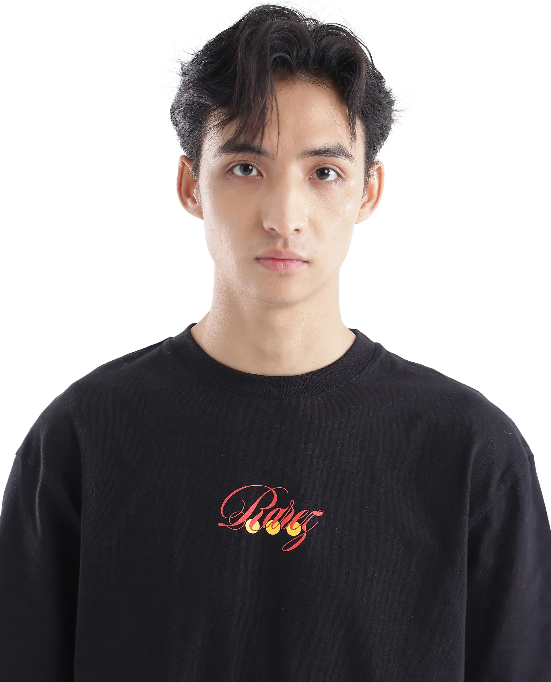 Rare Rabbit Men's Cube Black Cotton Graphic Print Oversized Fit Half Sleeve Crew Neck T-Shirt - Image 5