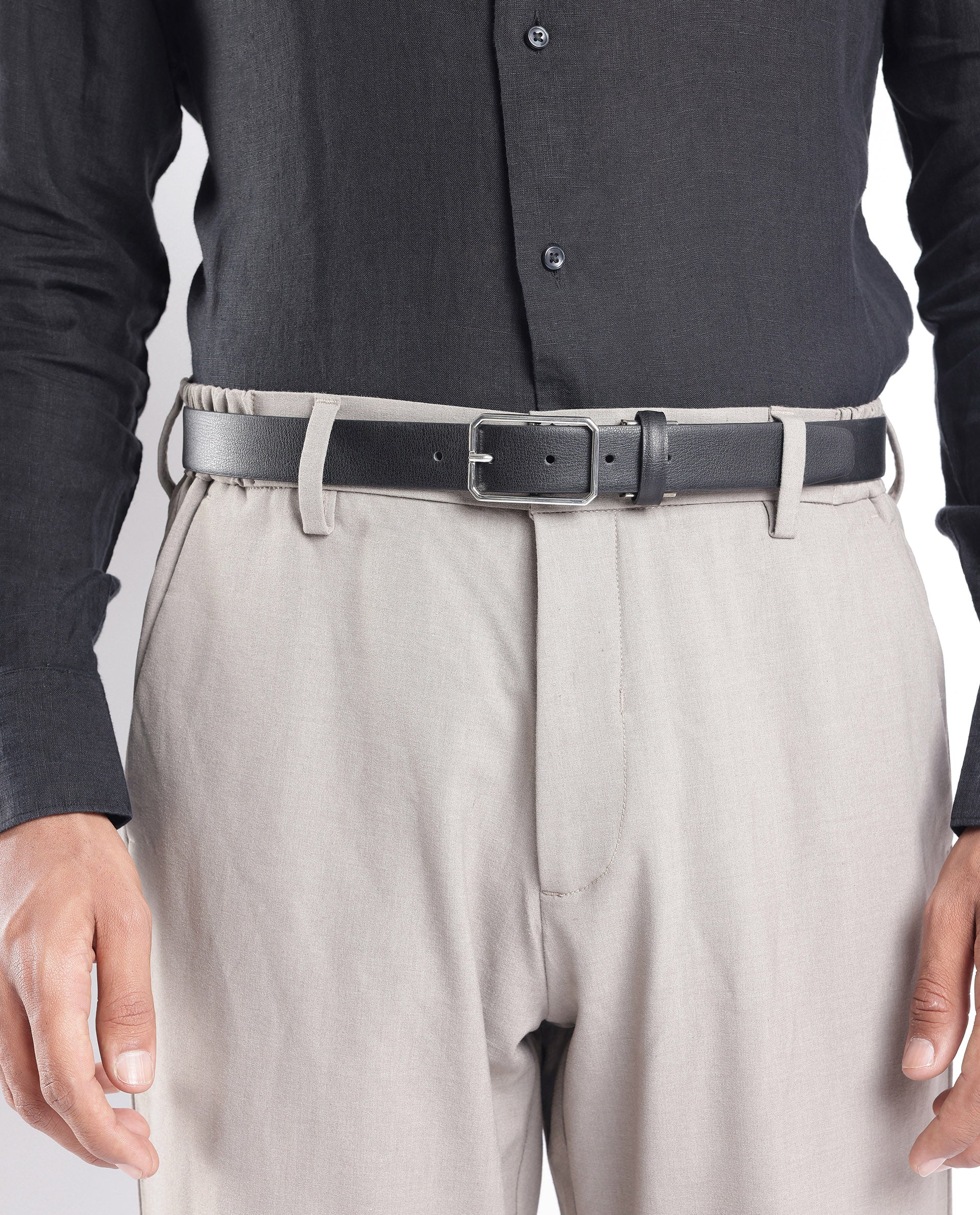 Rare Rabbit Men's Cult Black Belt Leather - Image 6
