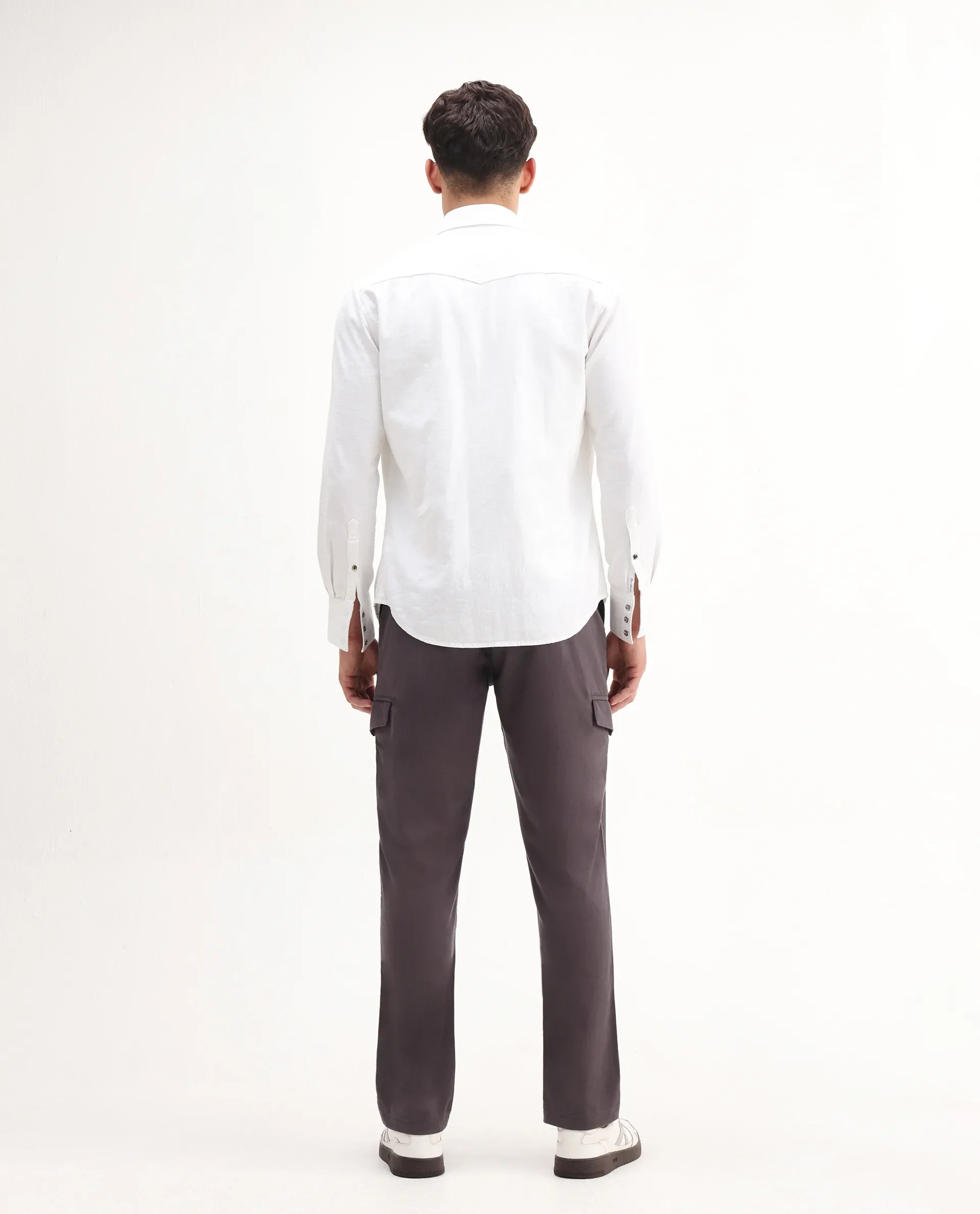 Rare Rabbit Men's Curex-1 Dusky Purple Cotton Blend Plain Regular Fit Trouser - Image 10