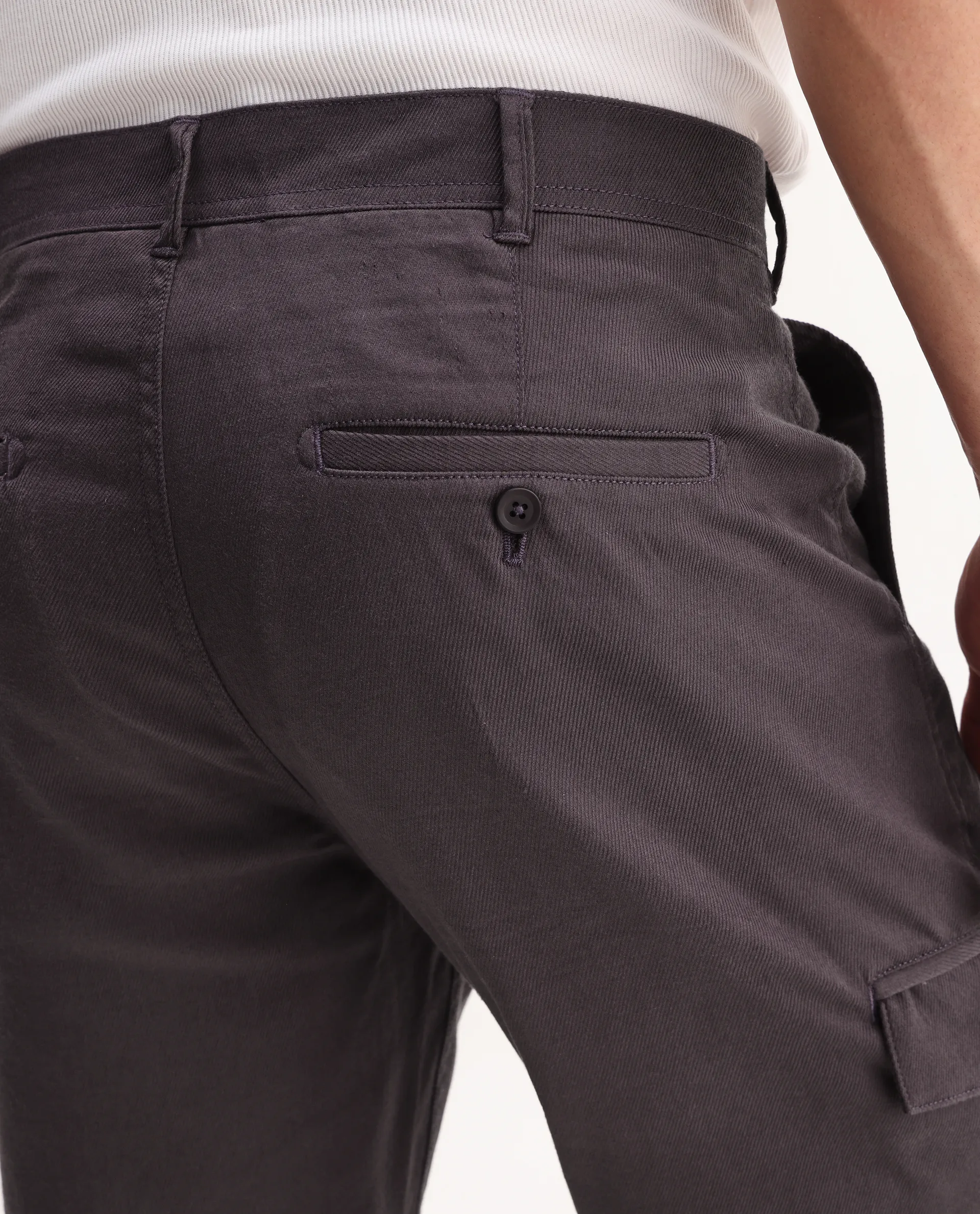 Rare Rabbit Men's Curex-1 Dusky Purple Cotton Blend Plain Regular Fit Trouser - Image 7