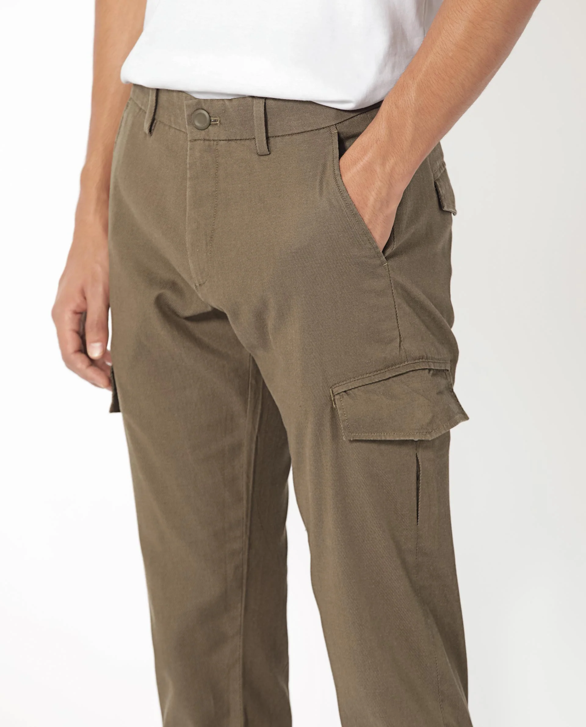 Rare Rabbit Men's Curo Olive Cotton Plain Regular Fit Trouser - Image 2