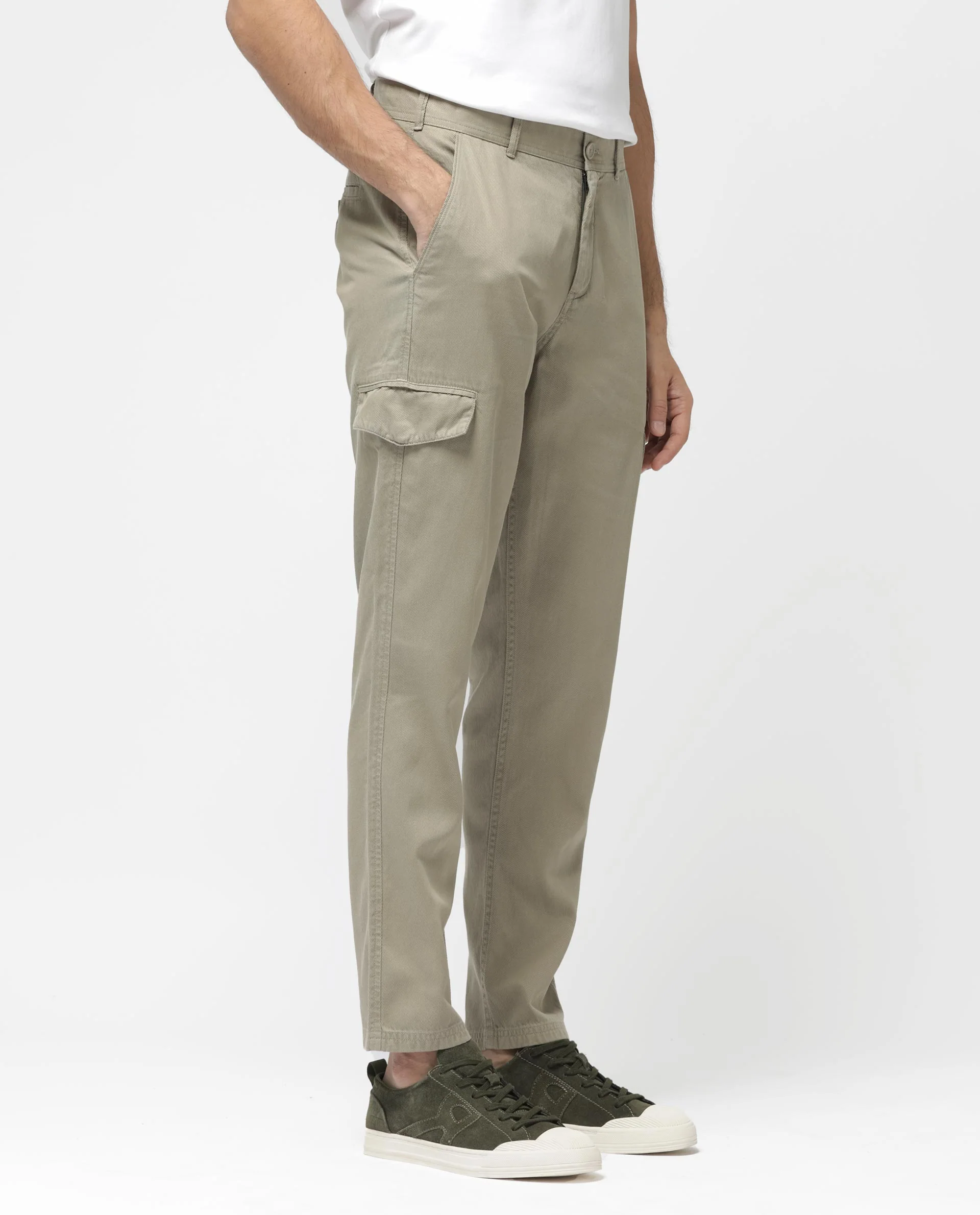 Rare Rabbit Men's Curon Pastel Green Cotton Plain Regular Fit Trouser - Image 8