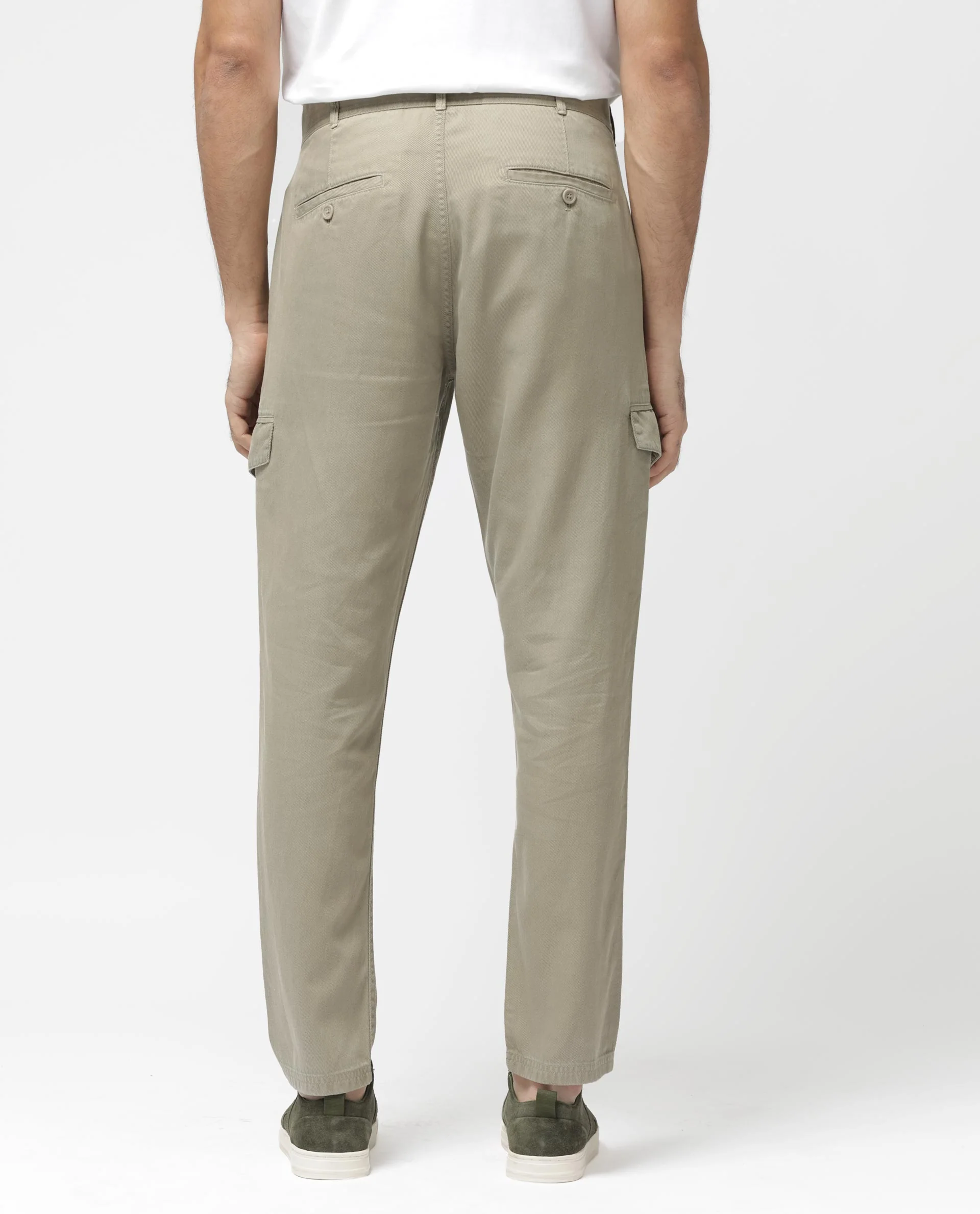 Rare Rabbit Men's Curon Pastel Green Cotton Plain Regular Fit Trouser - Image 9