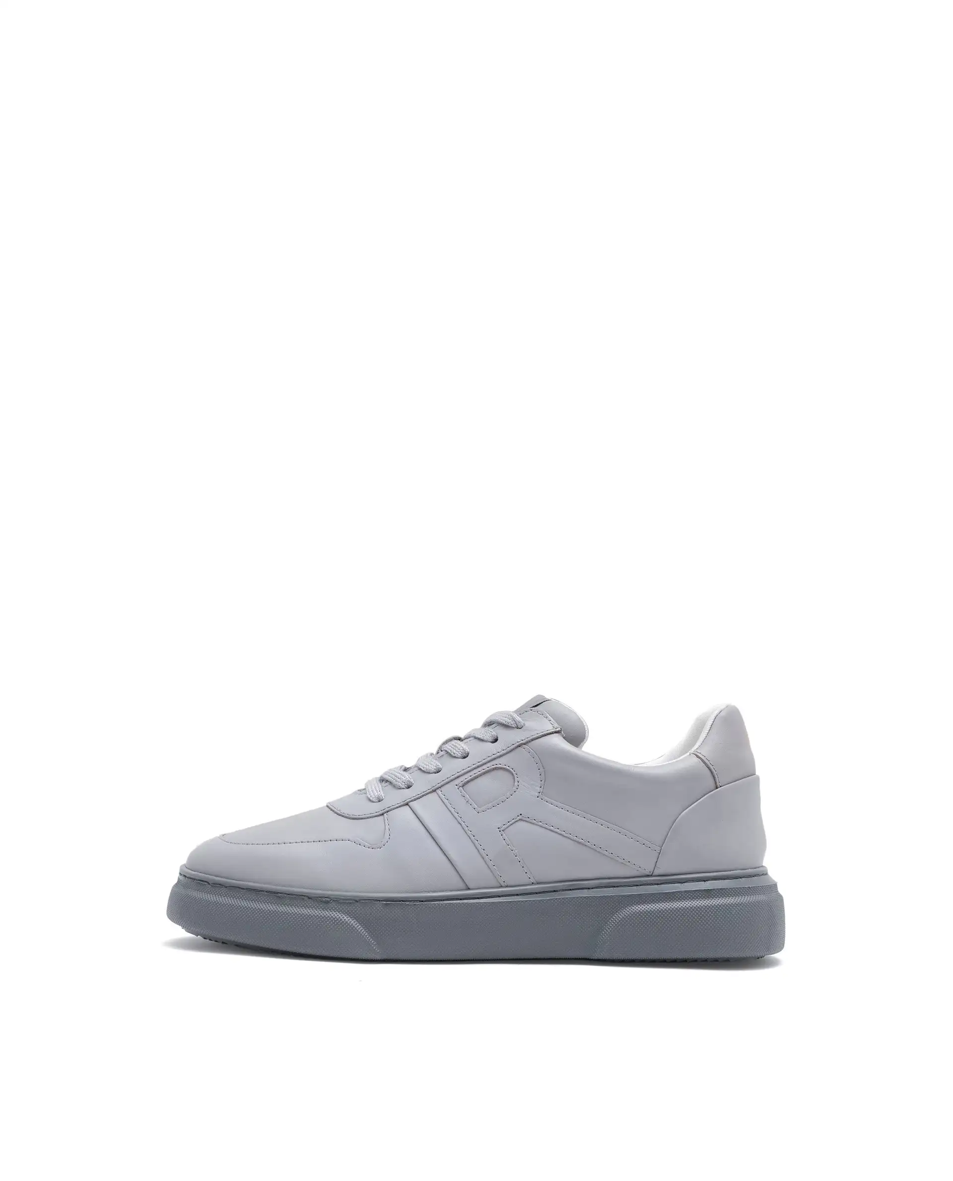 Rare Rabbit Men's Cygnus Grey Genuine Leather Monotone Low-Top Lace-Up Branded Sneaker Shoes - Image 8