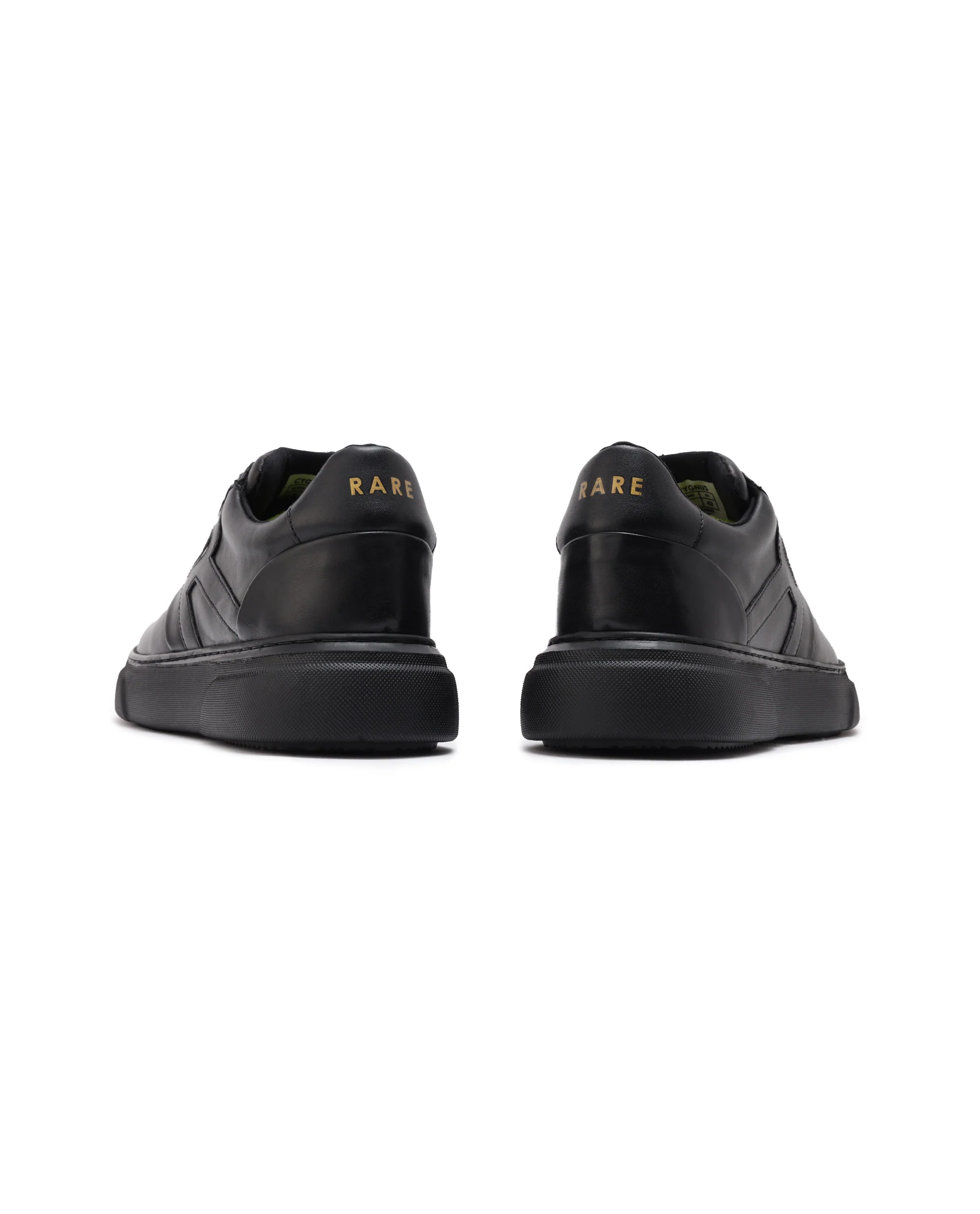 Rare Rabbit Men's Cygnus Black Genuine Leather Monotone Low-Top Lace-Up Branded Sneaker Shoes - Image 6