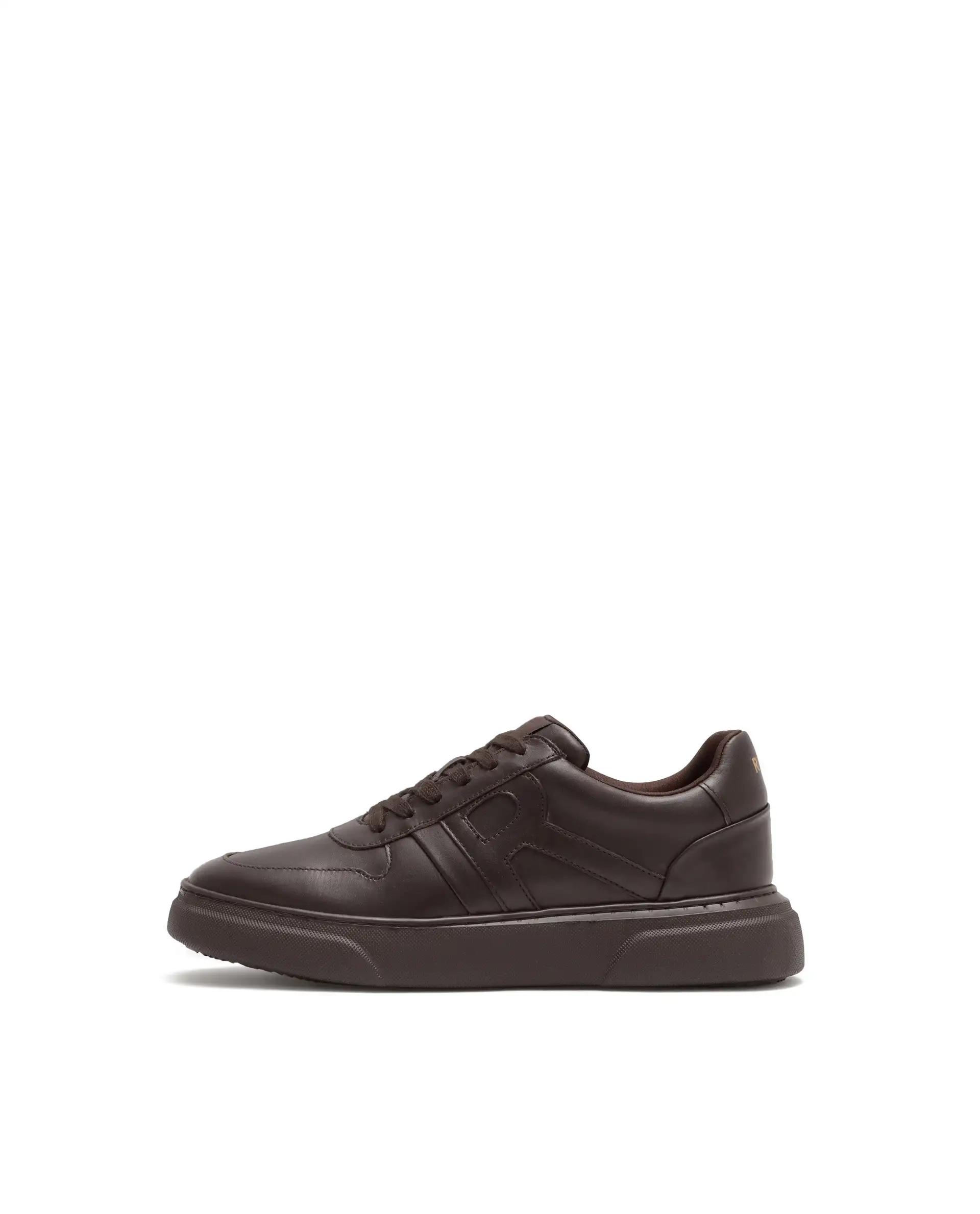 Rare Rabbit Men's Cygnus Dark Brown Genuine Leather Monotone Low-Top Lace-Up Branded Sneaker Shoes - Image 8