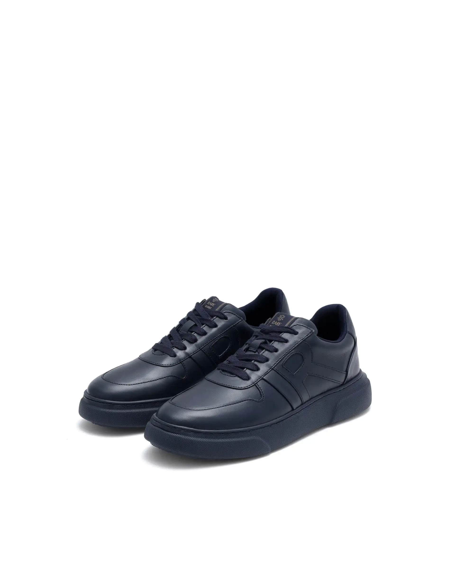 Rare Rabbit Men's Cygnus Navy Genuine Leather Monotone Low-Top Lace-Up Branded Sneaker Shoes - Image 3
